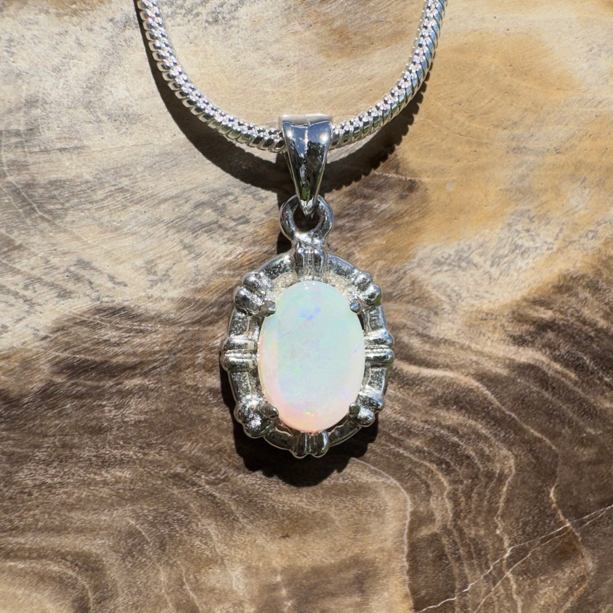 Wilson’s Prom Glowline ~ 0.6ct Lightning Ridge Opal 925 Silver Pendant