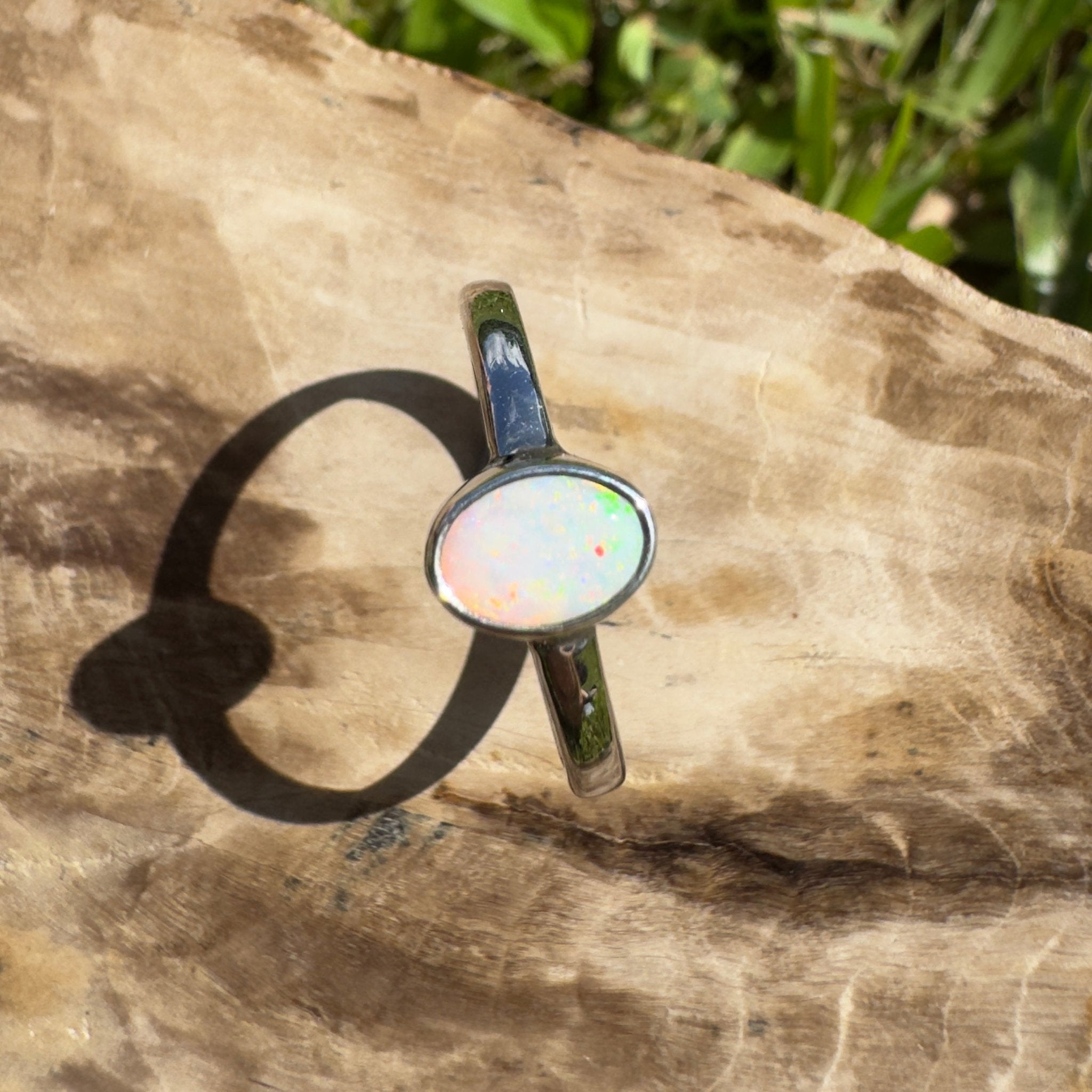 Wilsons Promontory Prism – 0.8ct Solid Lightning Ridge Opal 925 Sterling Silver Ring