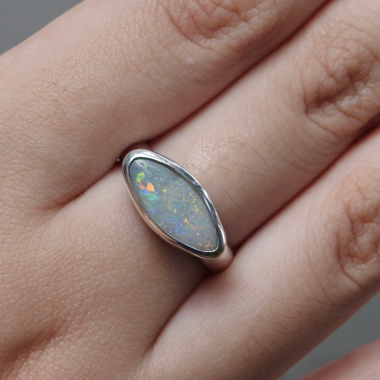 Wollemi Ember ~ 2.5ct Solid Lightning Ridge Black Opal 925 Silver Ring