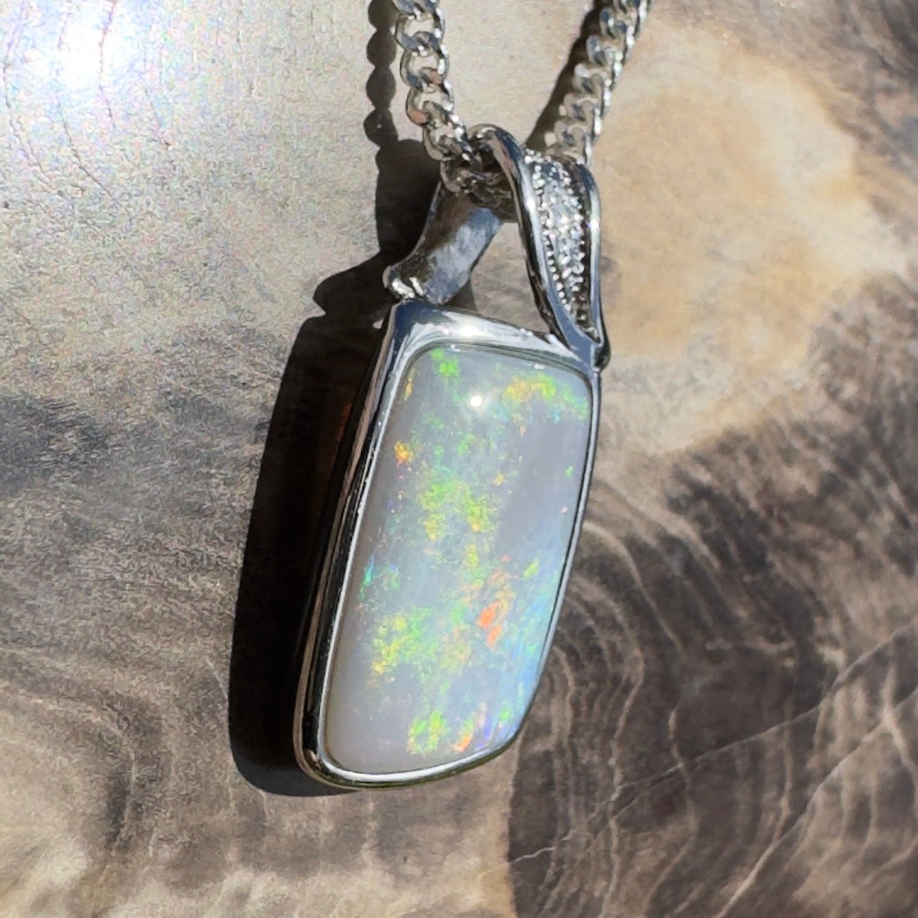 Wolumla Spark ~ 4ct Coober Pedy Opal 925 Silver Pendant