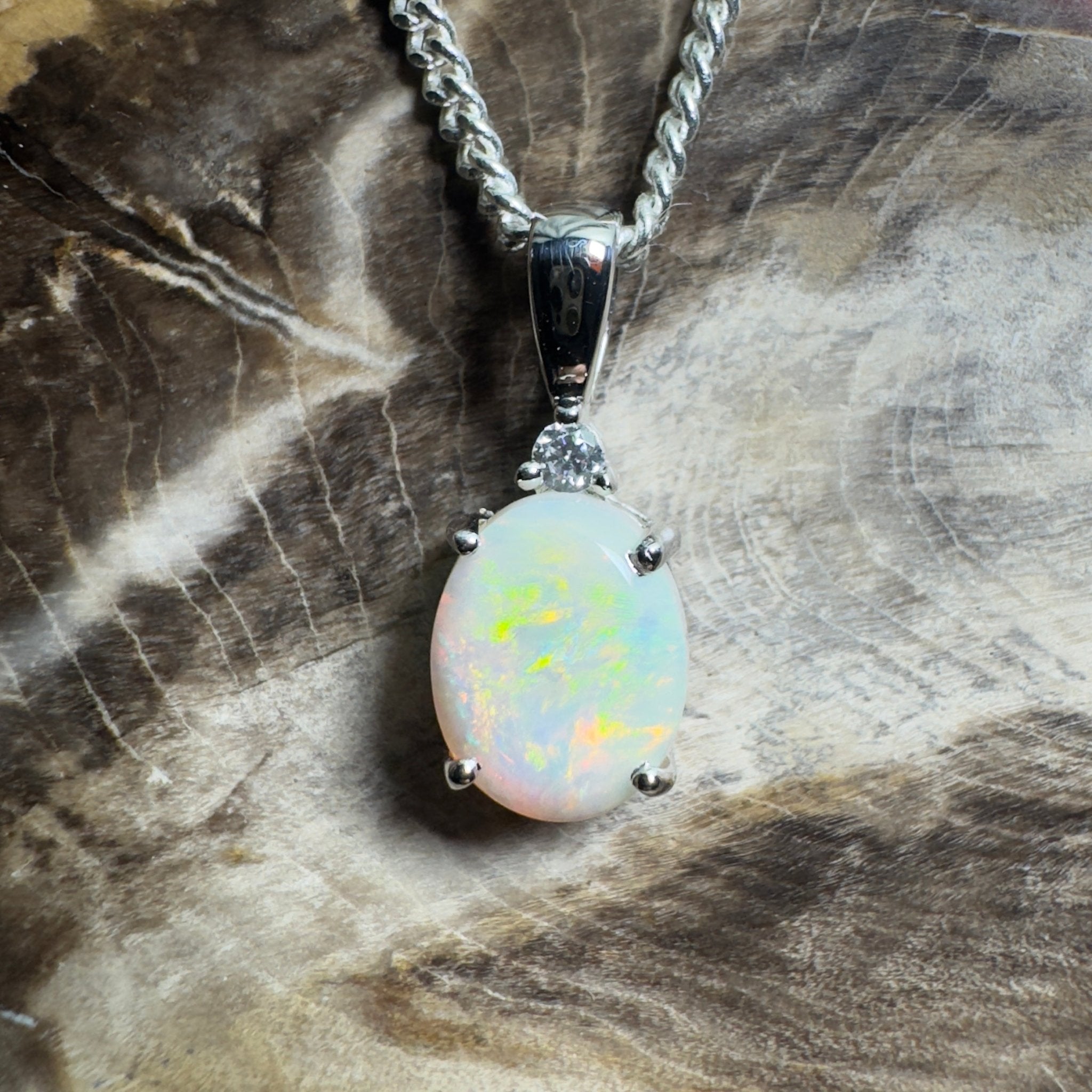 Woomera Skies ~ 1ct Coober Pedy Opal 925 Silver Pendant