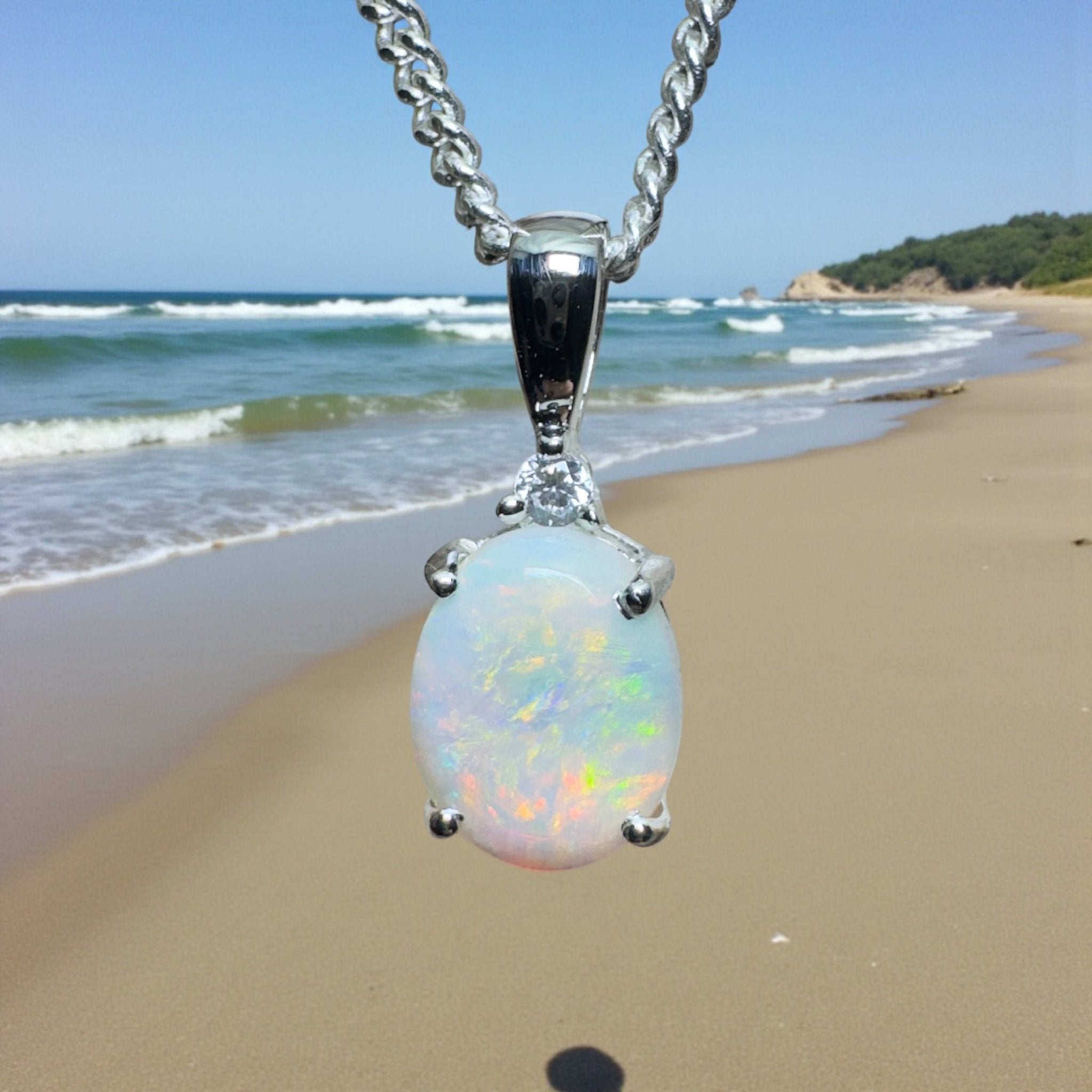 Woomera Skies ~ 1ct Coober Pedy Opal 925 Silver Pendant