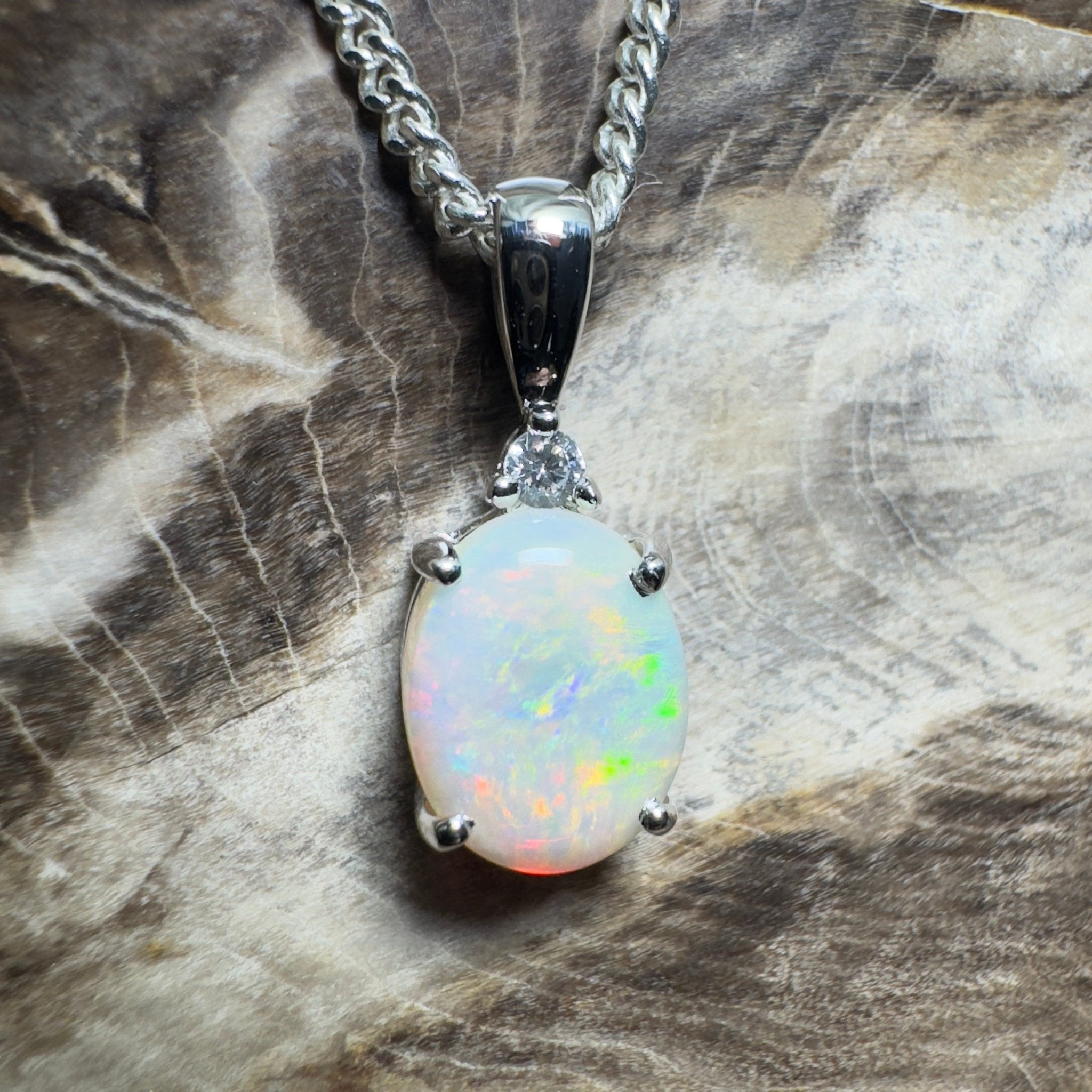 Woomera Skies ~ 1ct Coober Pedy Opal 925 Silver Pendant