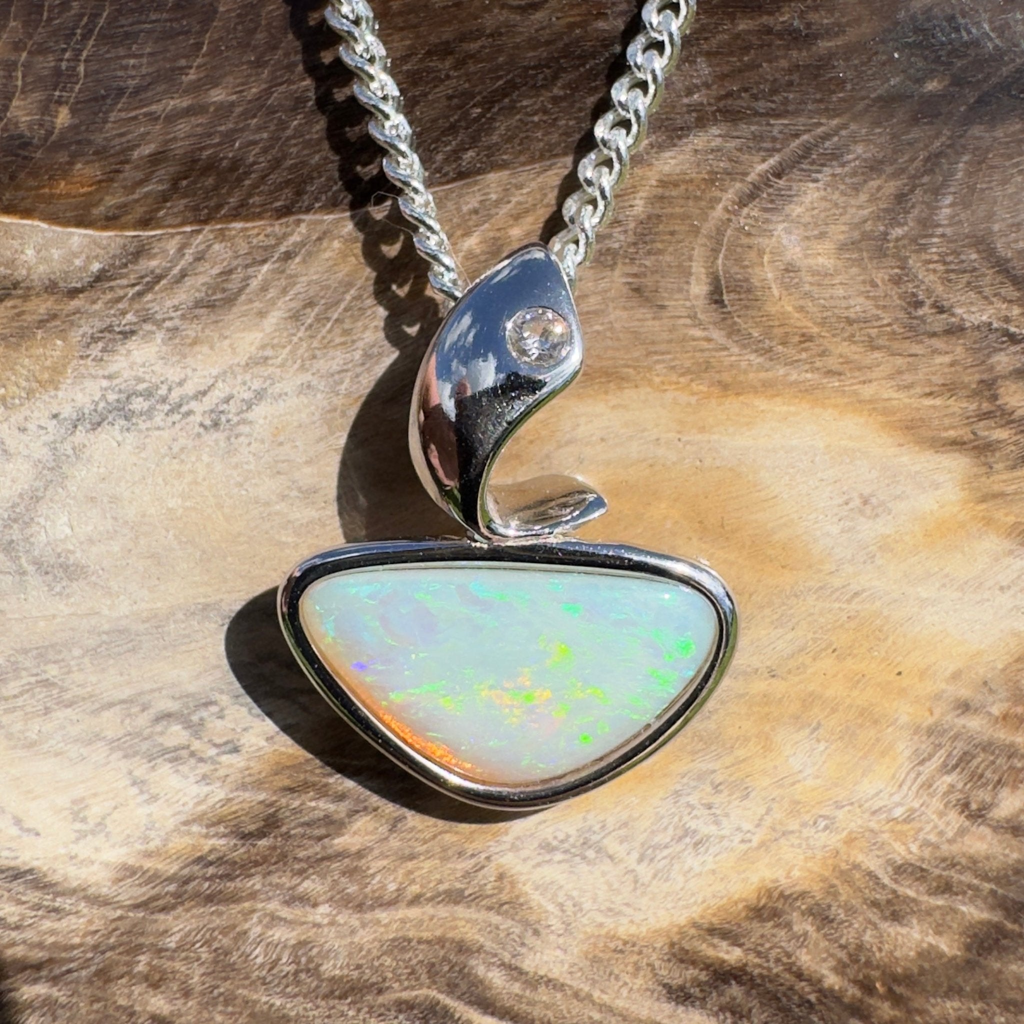 Yarra Mistfall – 2.3ct Coober Pedy Opal Pendant