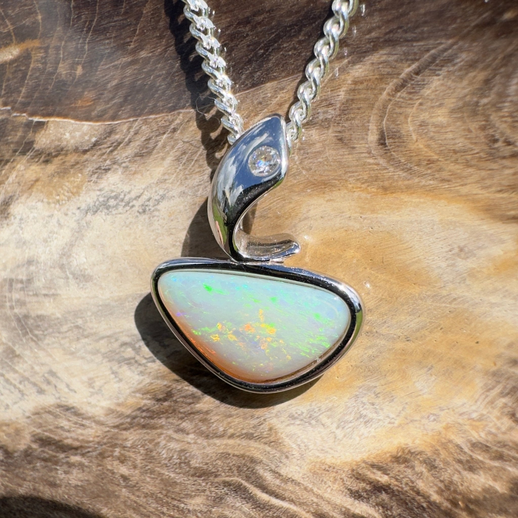 Yarra Mistfall – 2.3ct Coober Pedy Opal Pendant
