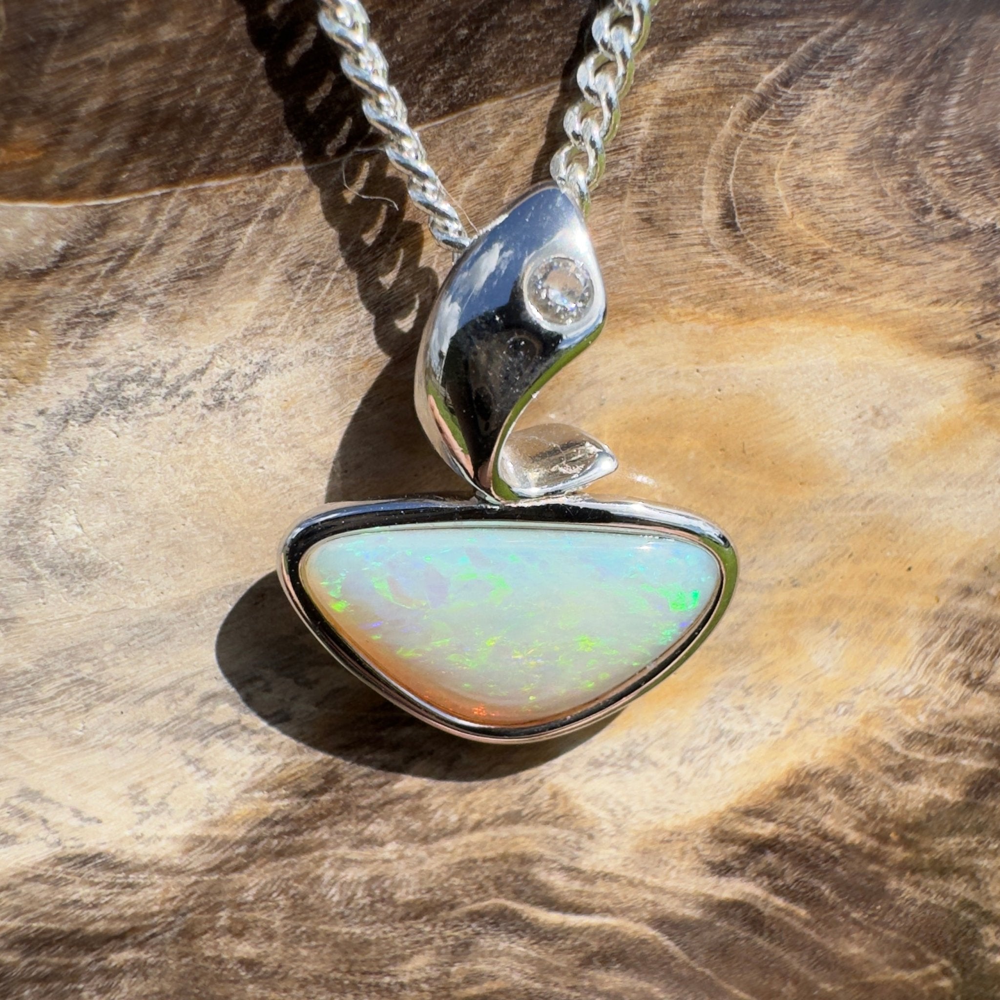 Yarra Mistfall – 2.3ct Coober Pedy Opal Pendant