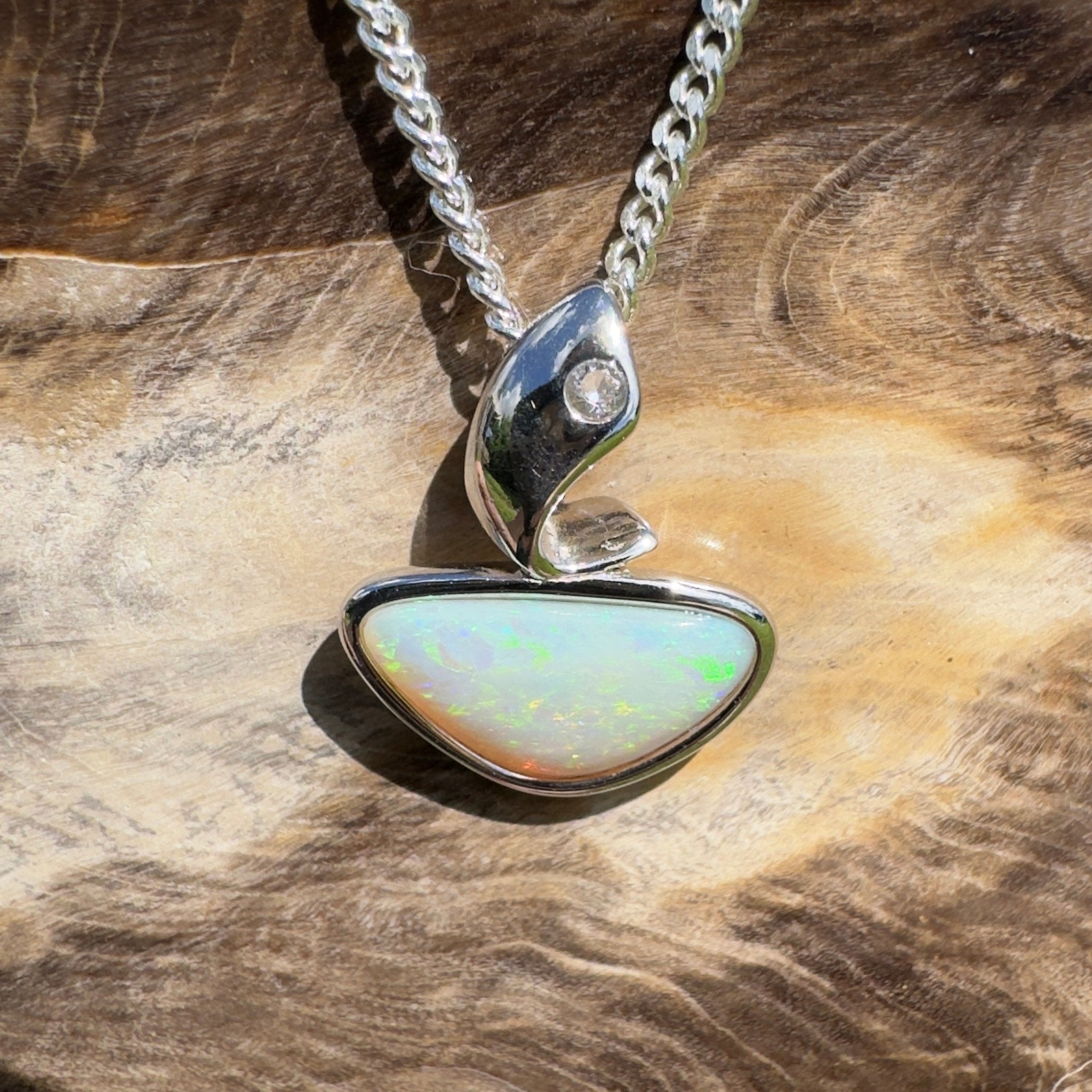 Yarra Mistfall – 2.3ct Coober Pedy Opal Pendant