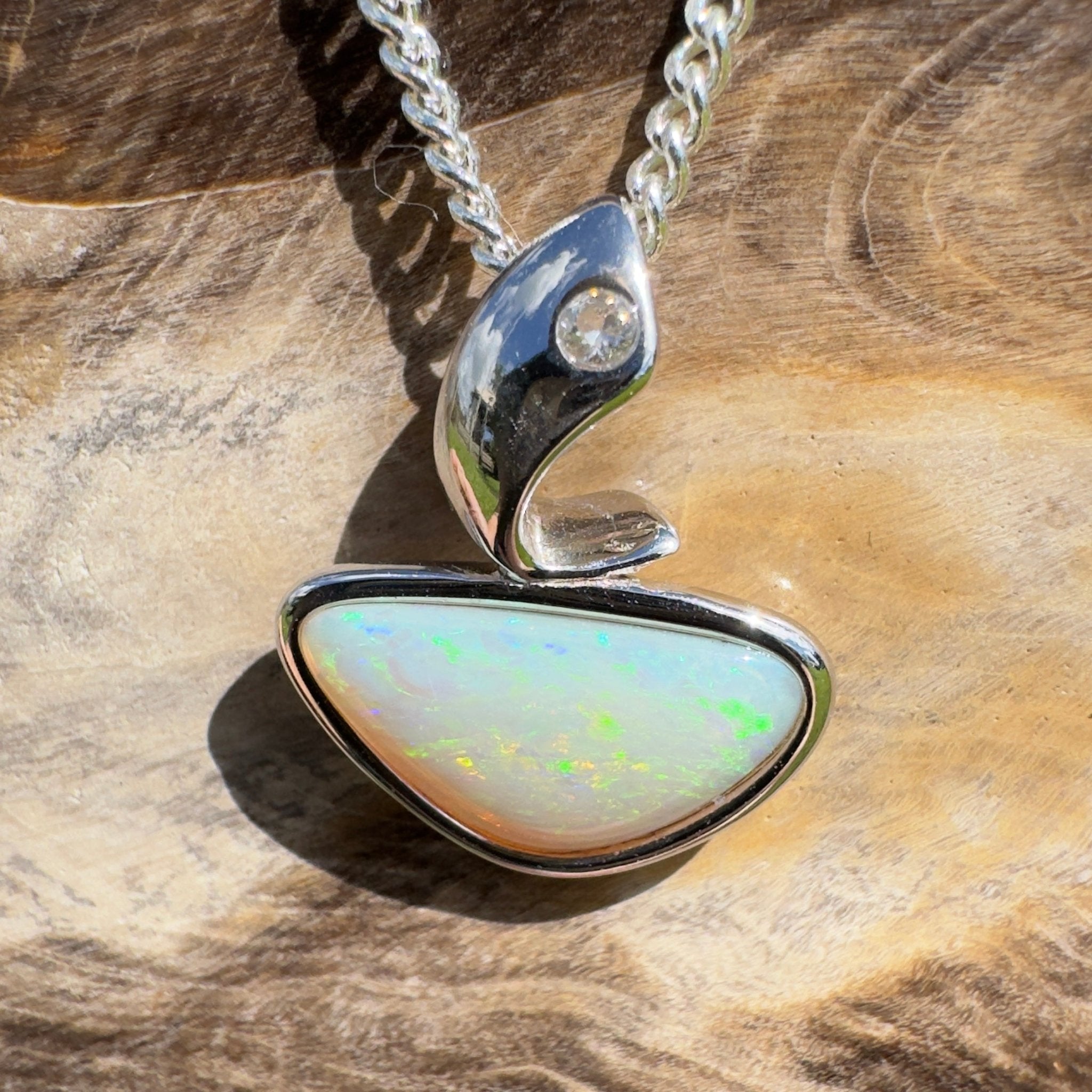 Yarra Mistfall – 2.3ct Coober Pedy Opal Pendant