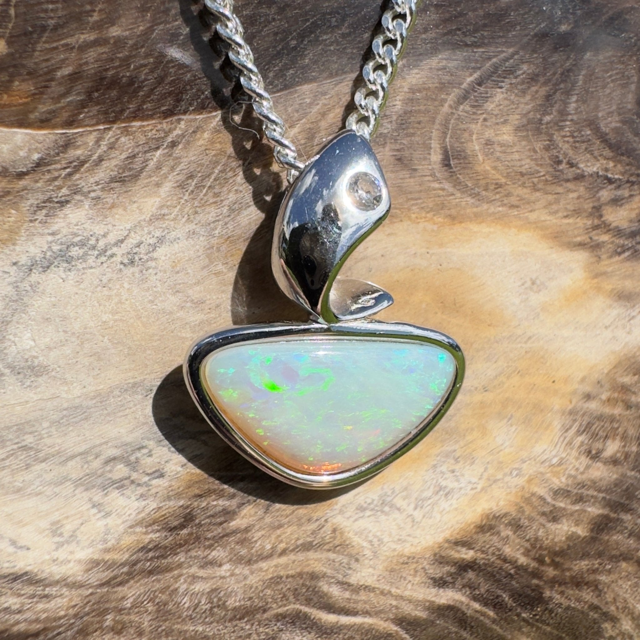 Yarra Mistfall – 2.3ct Coober Pedy Opal Pendant