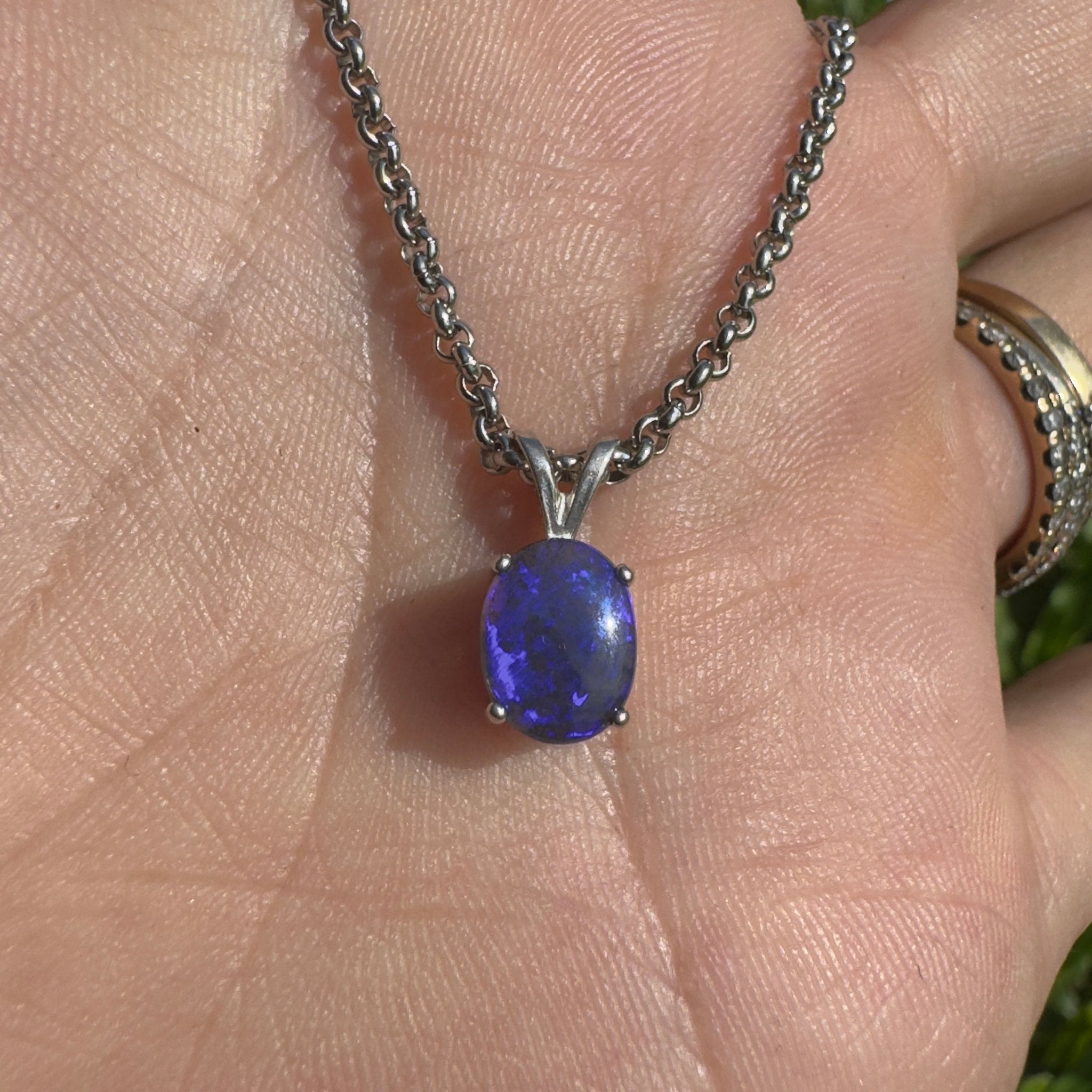 Yarrangobilly Nightfall ~ 1ct Lightning Ridge Black Opal 925 Silver Pendant