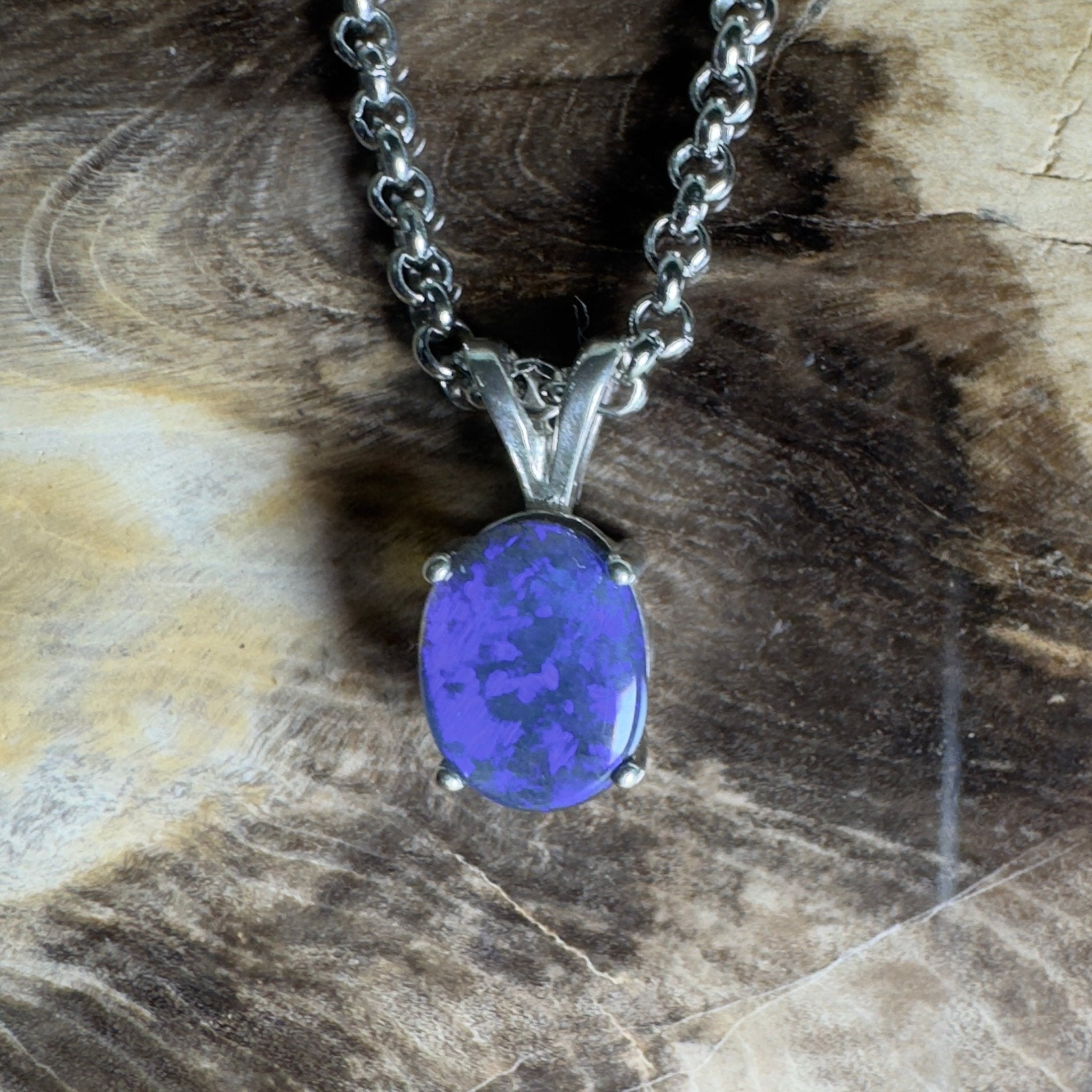 Yarrangobilly Nightfall ~ 1ct Lightning Ridge Black Opal 925 Silver Pendant