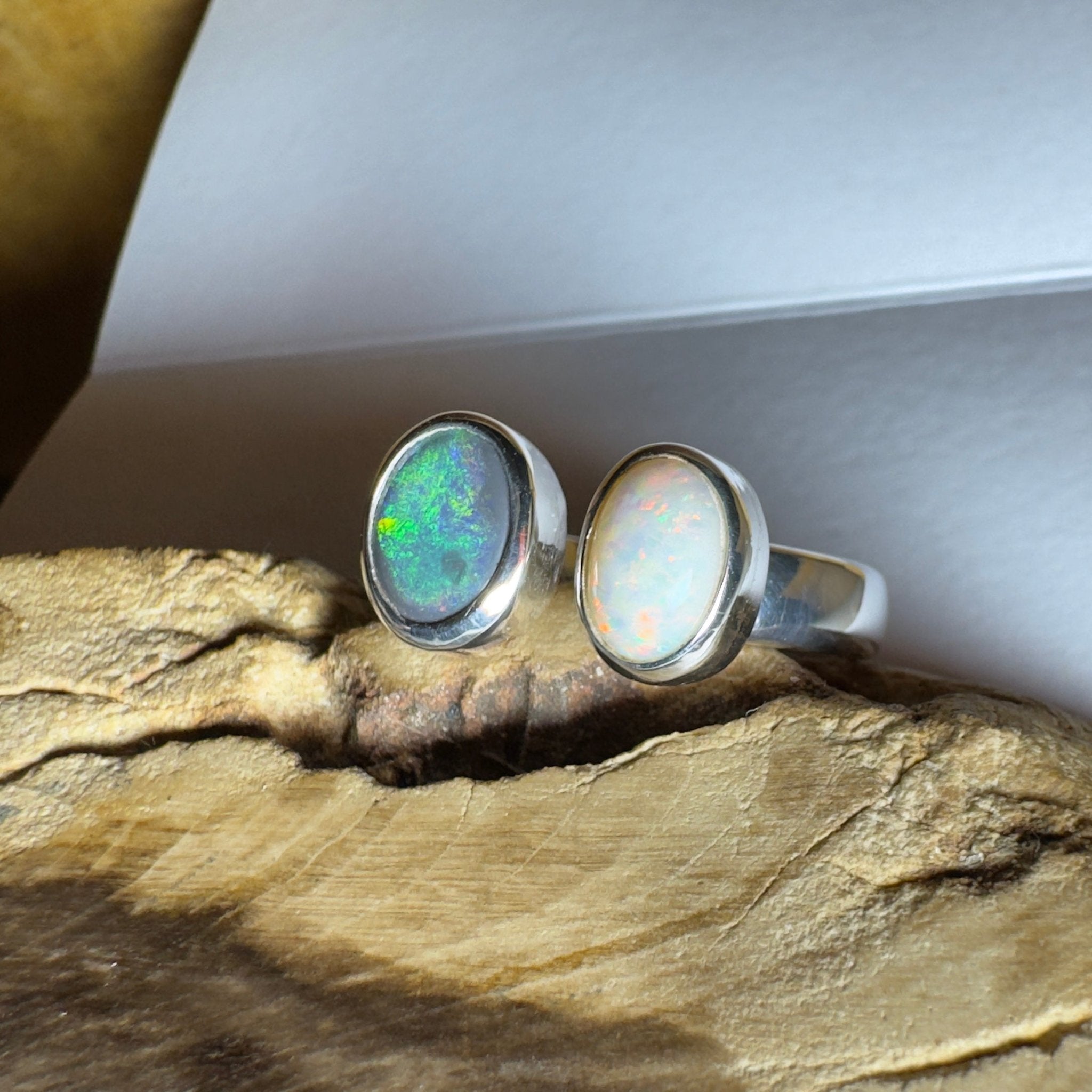 Yin of Yallingup – 2ct Solid Lightning Ridge Opal 925 Sterling Silver Ring