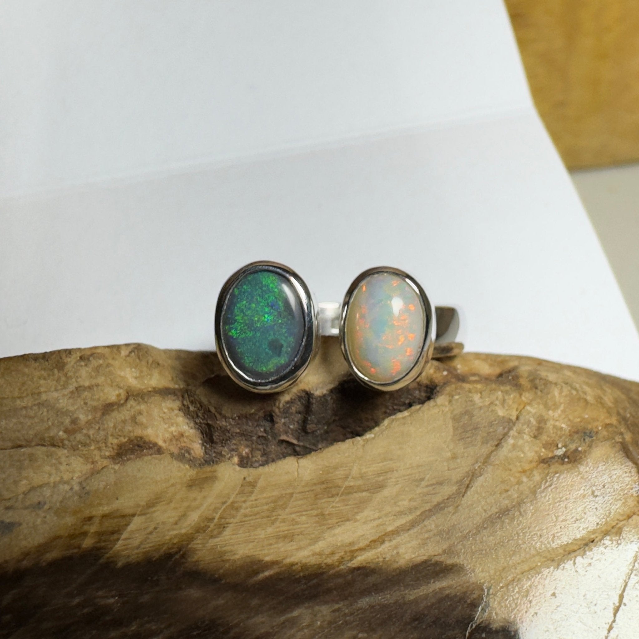 Yin of Yallingup – 2ct Solid Lightning Ridge Opal 925 Sterling Silver Ring