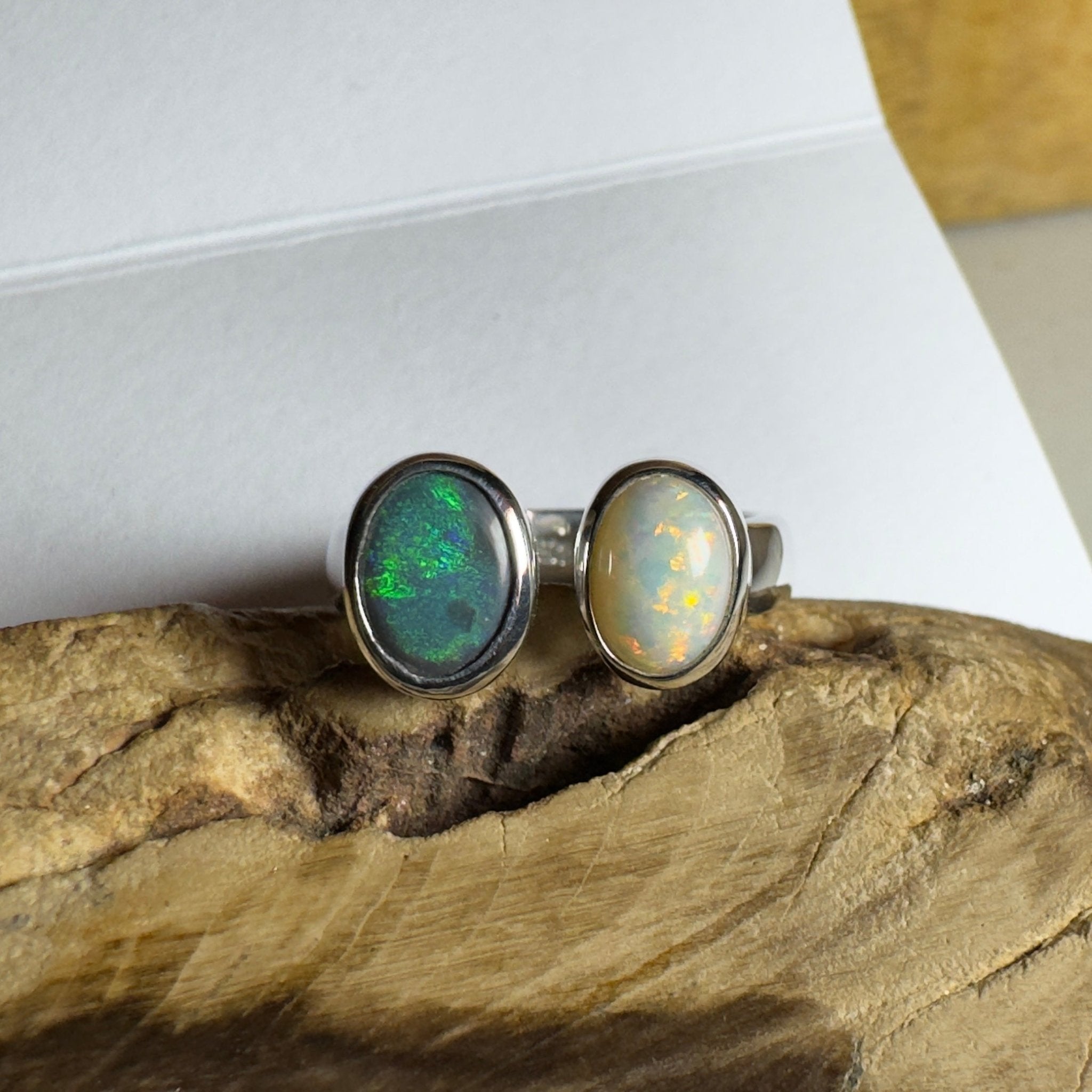 Yin of Yallingup – 2ct Solid Lightning Ridge Opal 925 Sterling Silver Ring