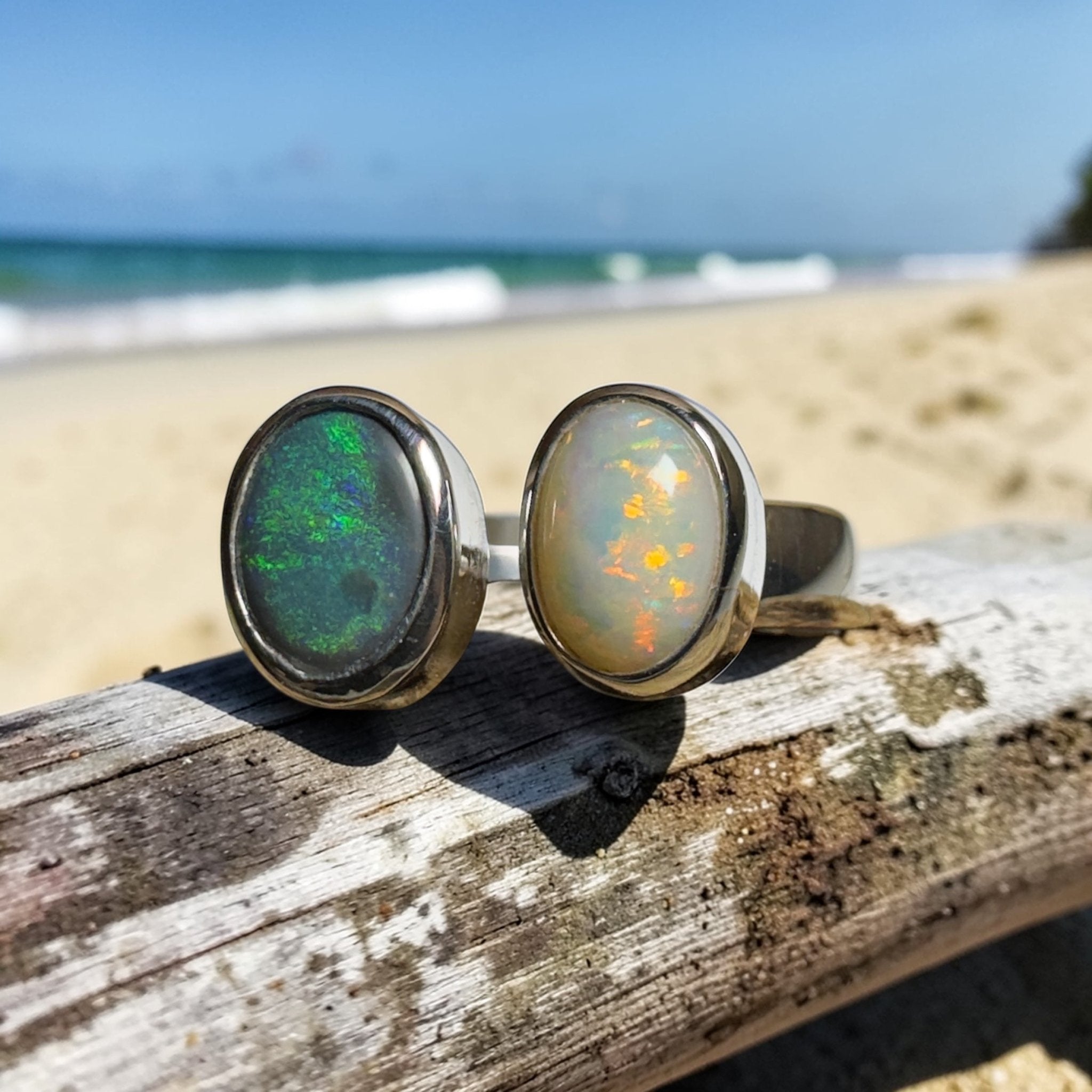 Yin of Yallingup – 2ct Solid Lightning Ridge Opal 925 Sterling Silver Ring