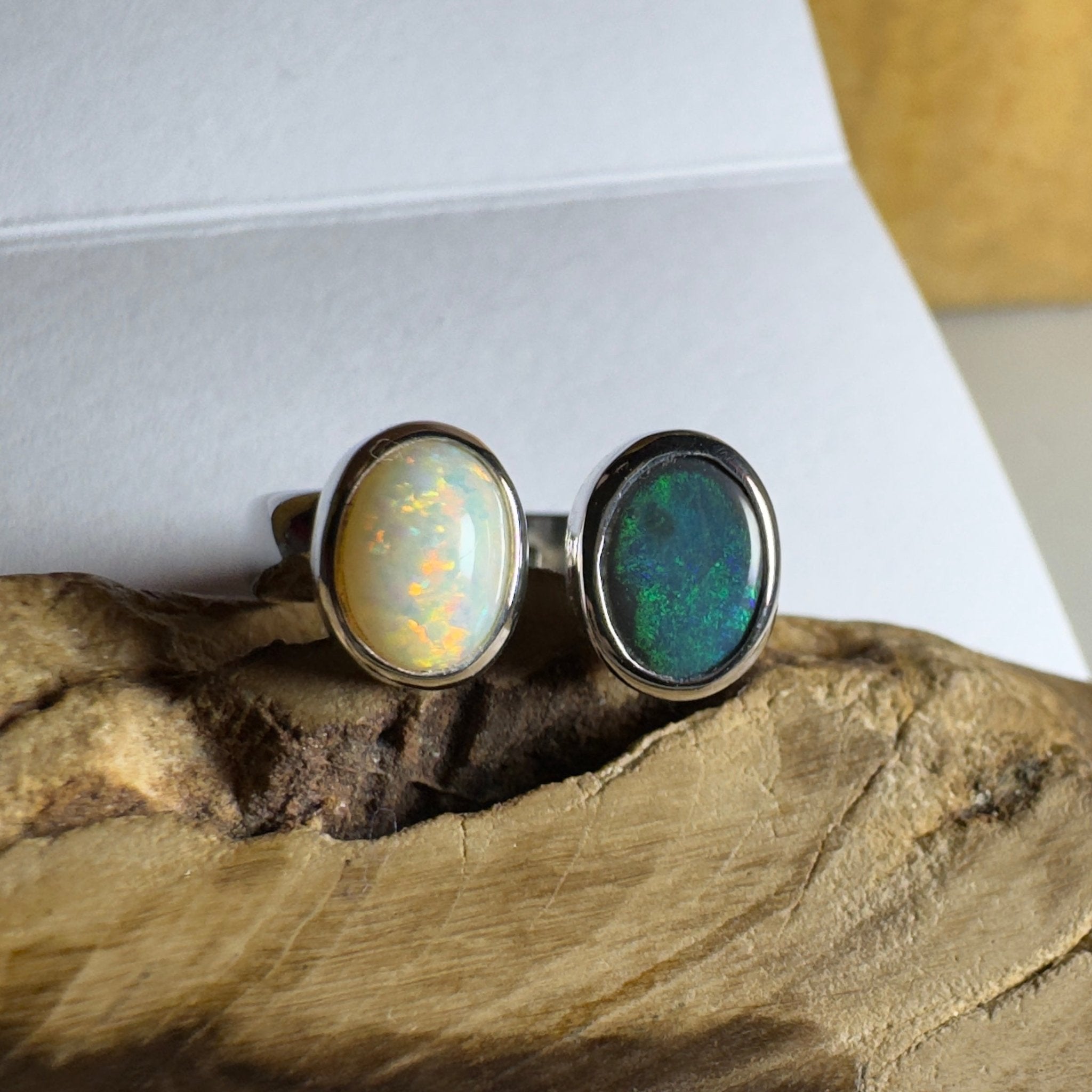 Yin of Yallingup – 2ct Solid Lightning Ridge Opal 925 Sterling Silver Ring