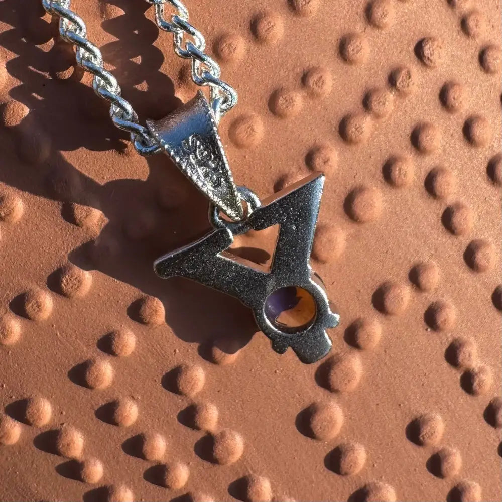 Silver Necklace with Orange Opal Gemstone from Your Radiance Handcrafted Pendant Collection