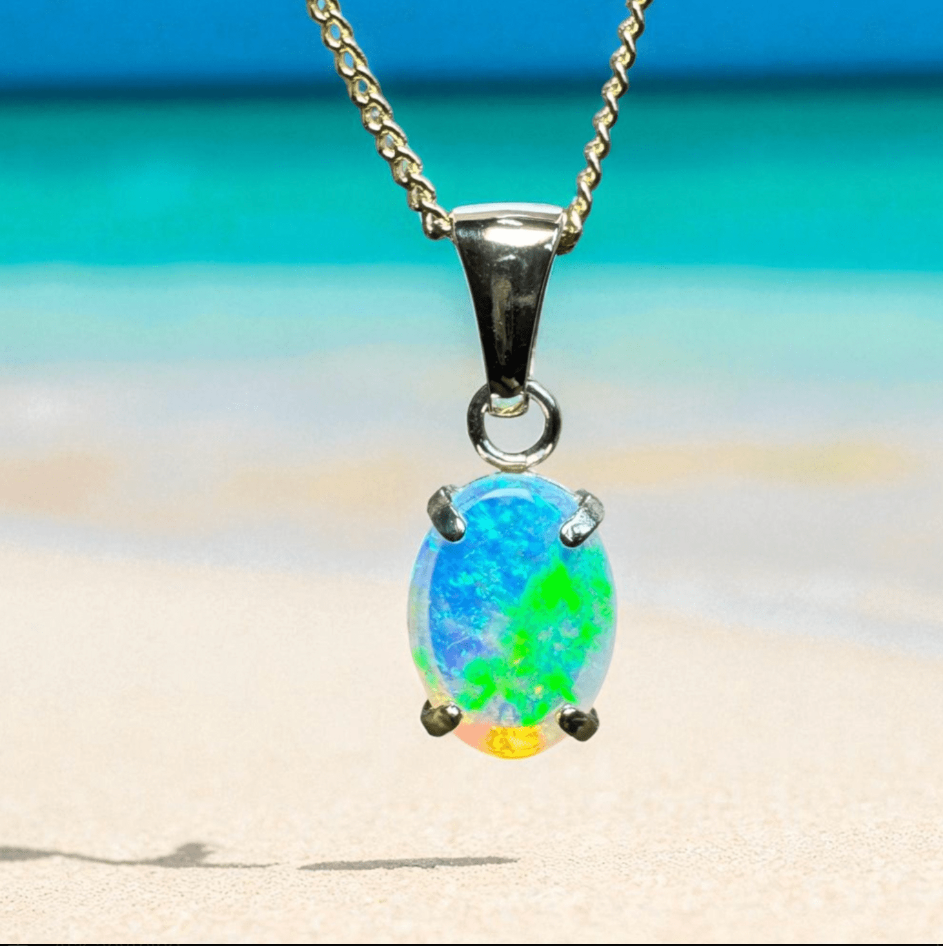 Summer Vibe - An Australian Opal pendant alive with colour and contrast - Iona Opal Australia