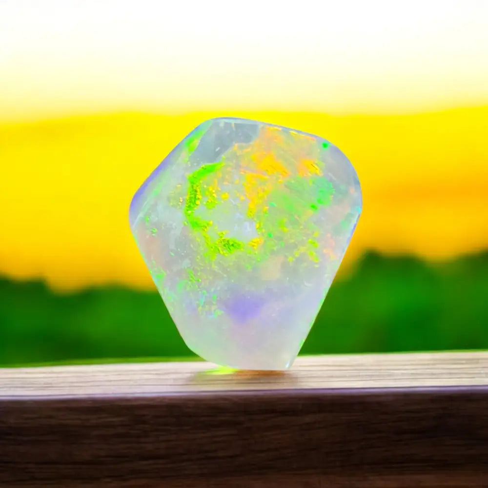 Iridescent opal gemstone.