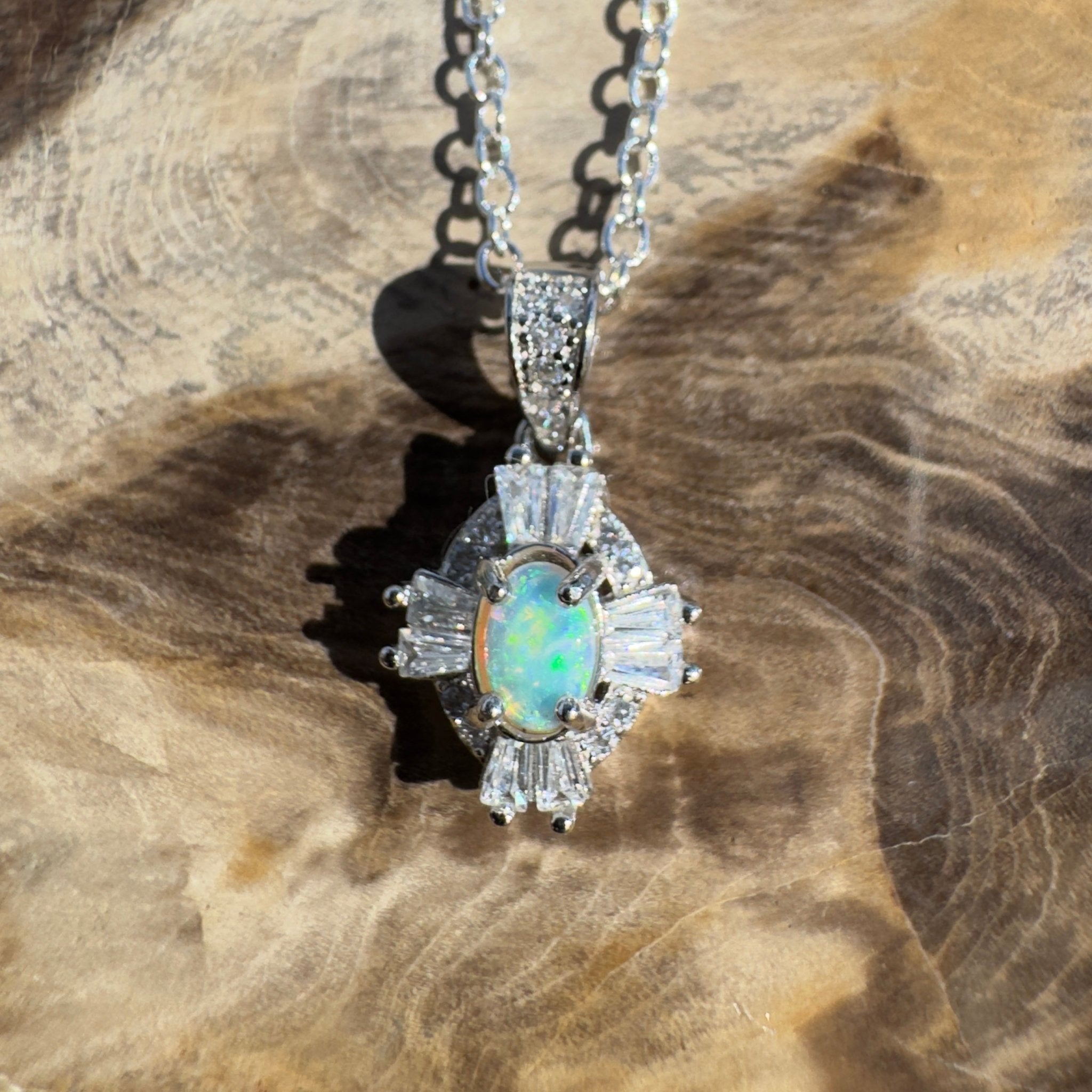 0.2ct Lightning Ridge Opal Pendant Necklace ~ 'Barron Drift' | 925 Sterling Silver | Solid Australian Opal