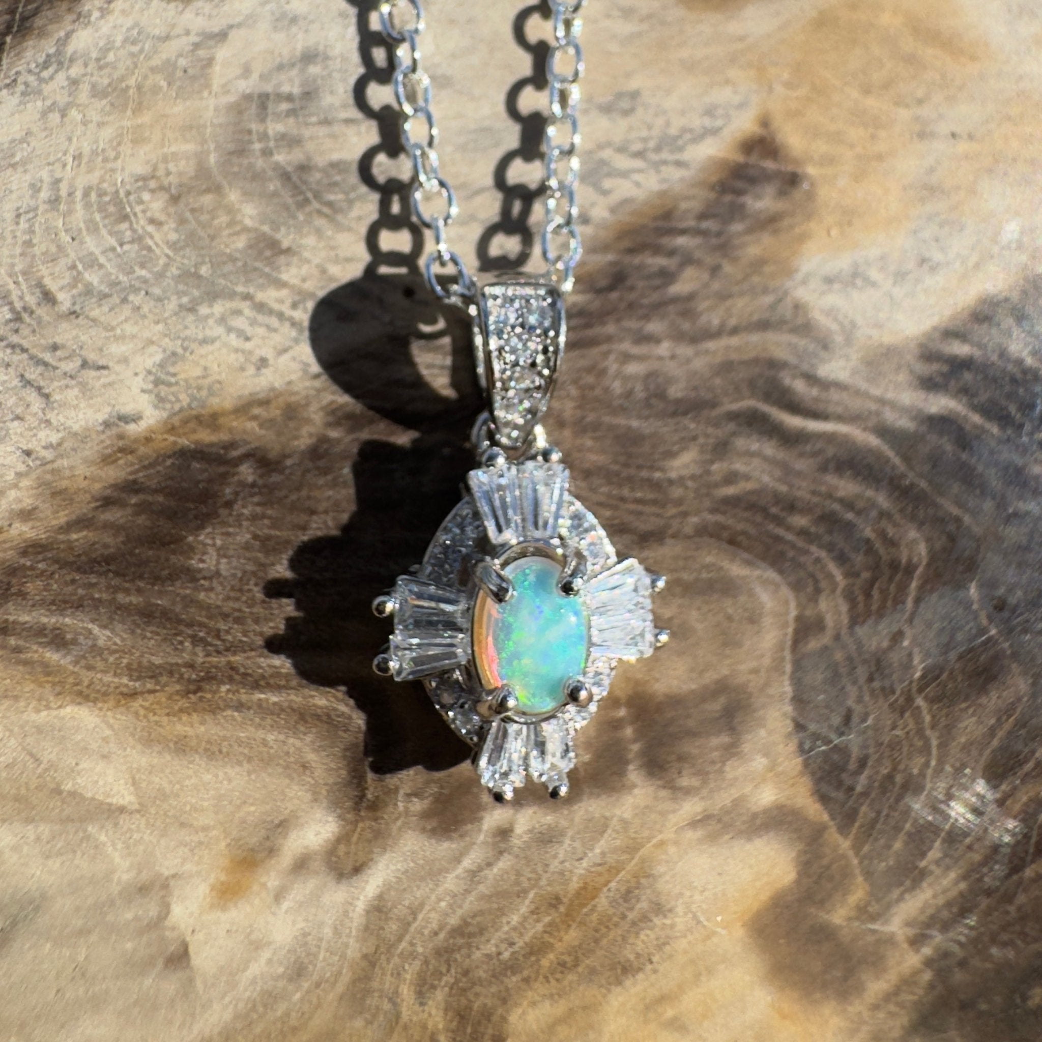 0.2ct Lightning Ridge Opal Pendant Necklace ~ 'Barron Drift' | 925 Sterling Silver | Solid Australian Opal