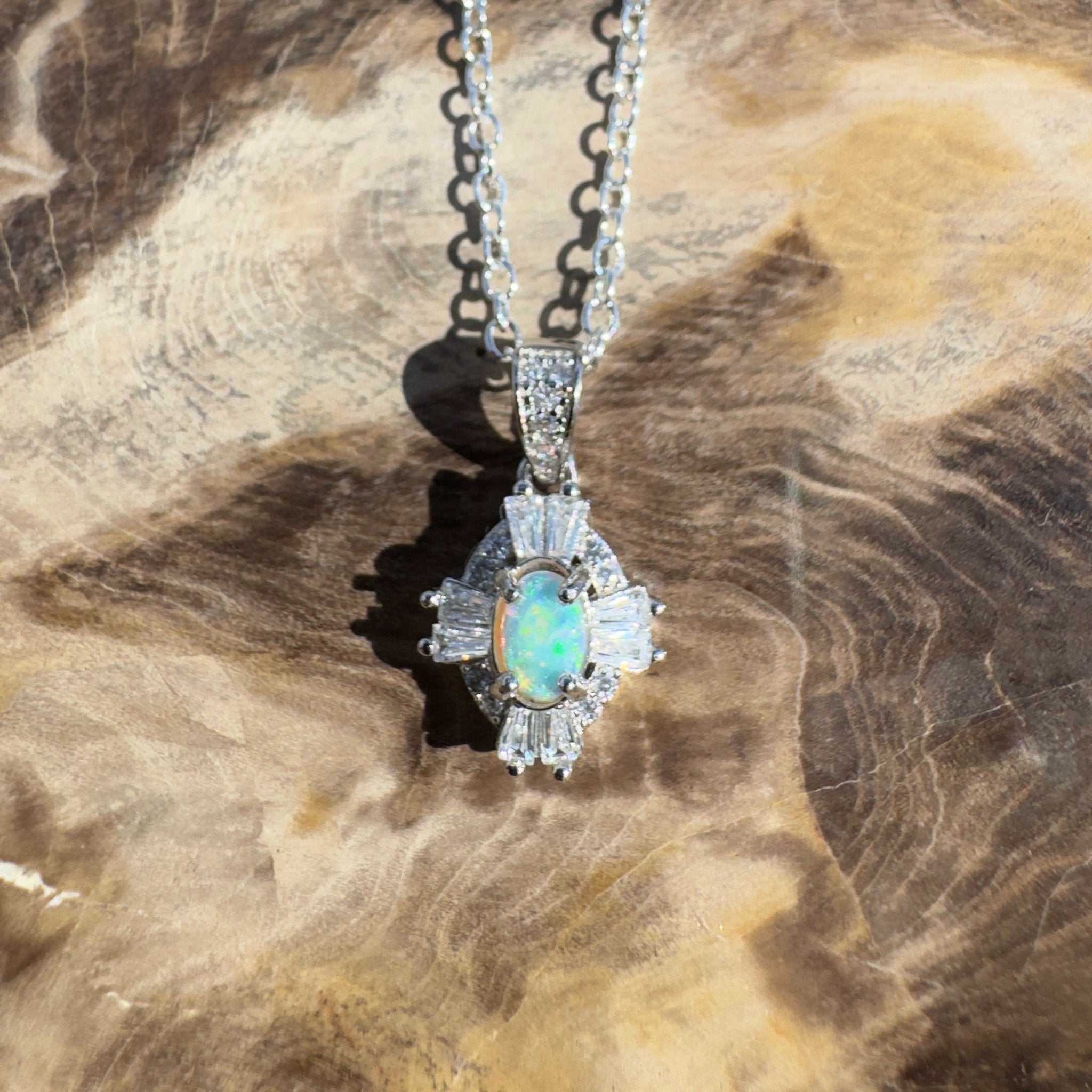 0.2ct Lightning Ridge Opal Pendant Necklace ~ 'Barron Drift' | 925 Sterling Silver | Solid Australian Opal