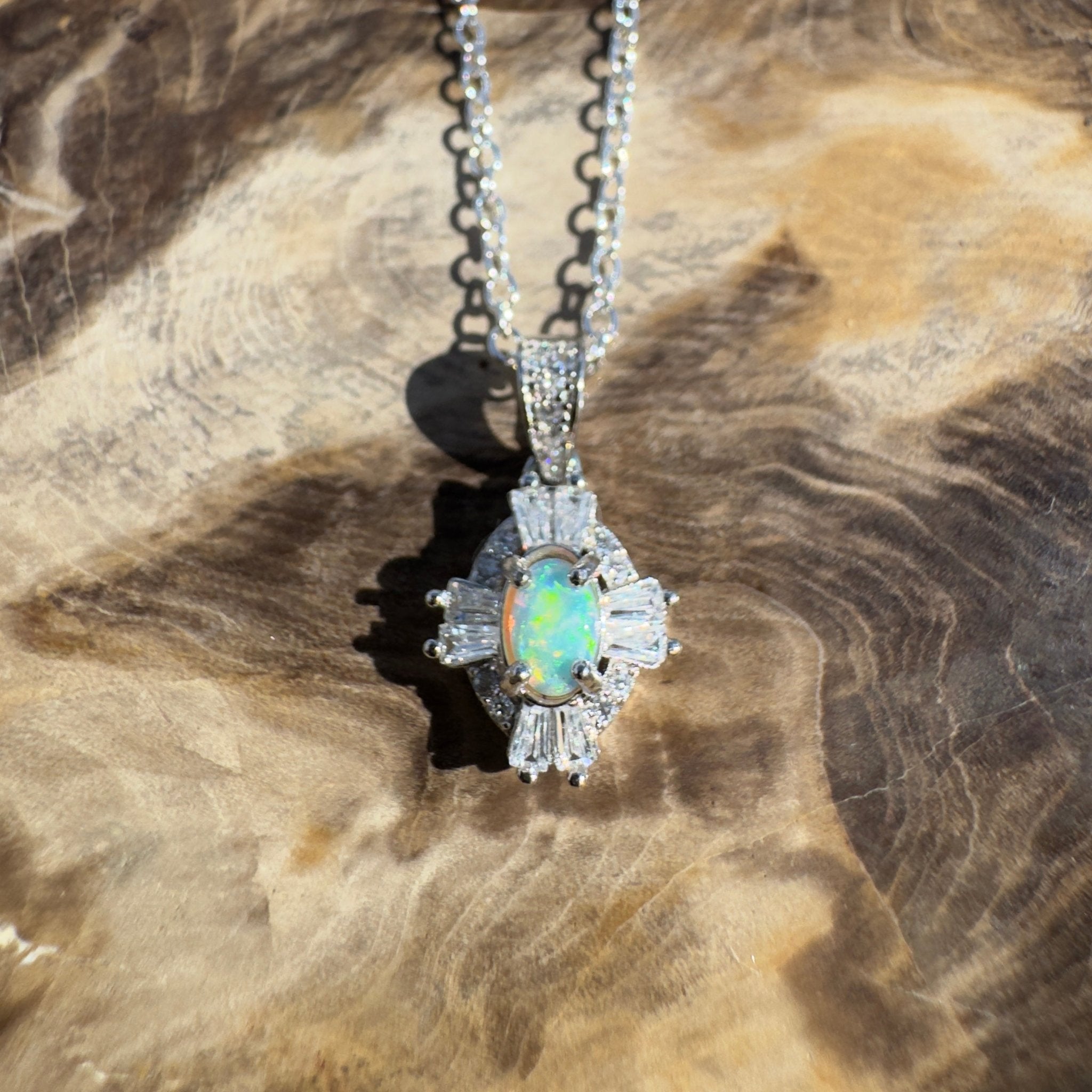 0.2ct Lightning Ridge Opal Pendant Necklace ~ 'Barron Drift' | 925 Sterling Silver | Solid Australian Opal