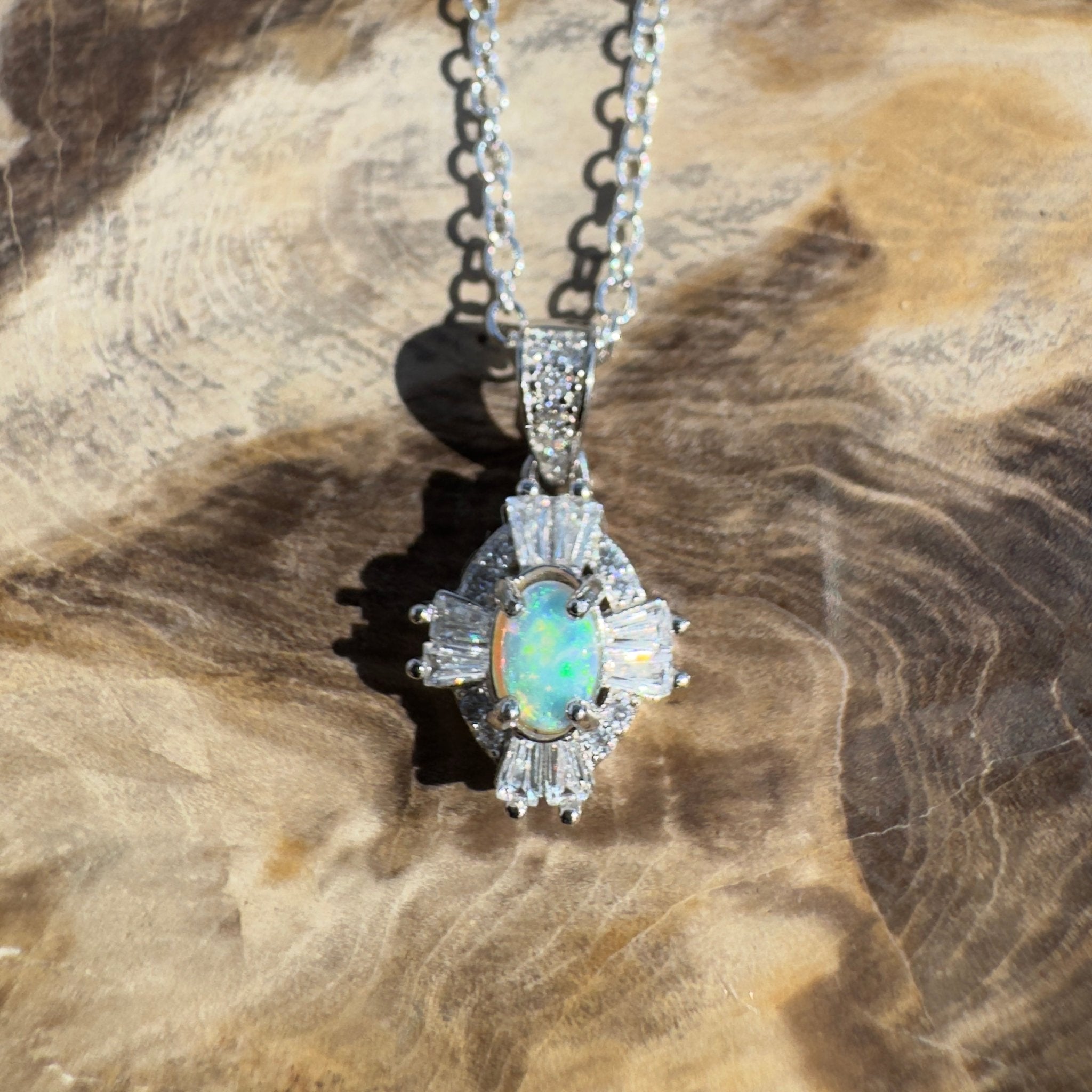 0.2ct Lightning Ridge Opal Pendant Necklace ~ 'Barron Drift' | 925 Sterling Silver | Solid Australian Opal