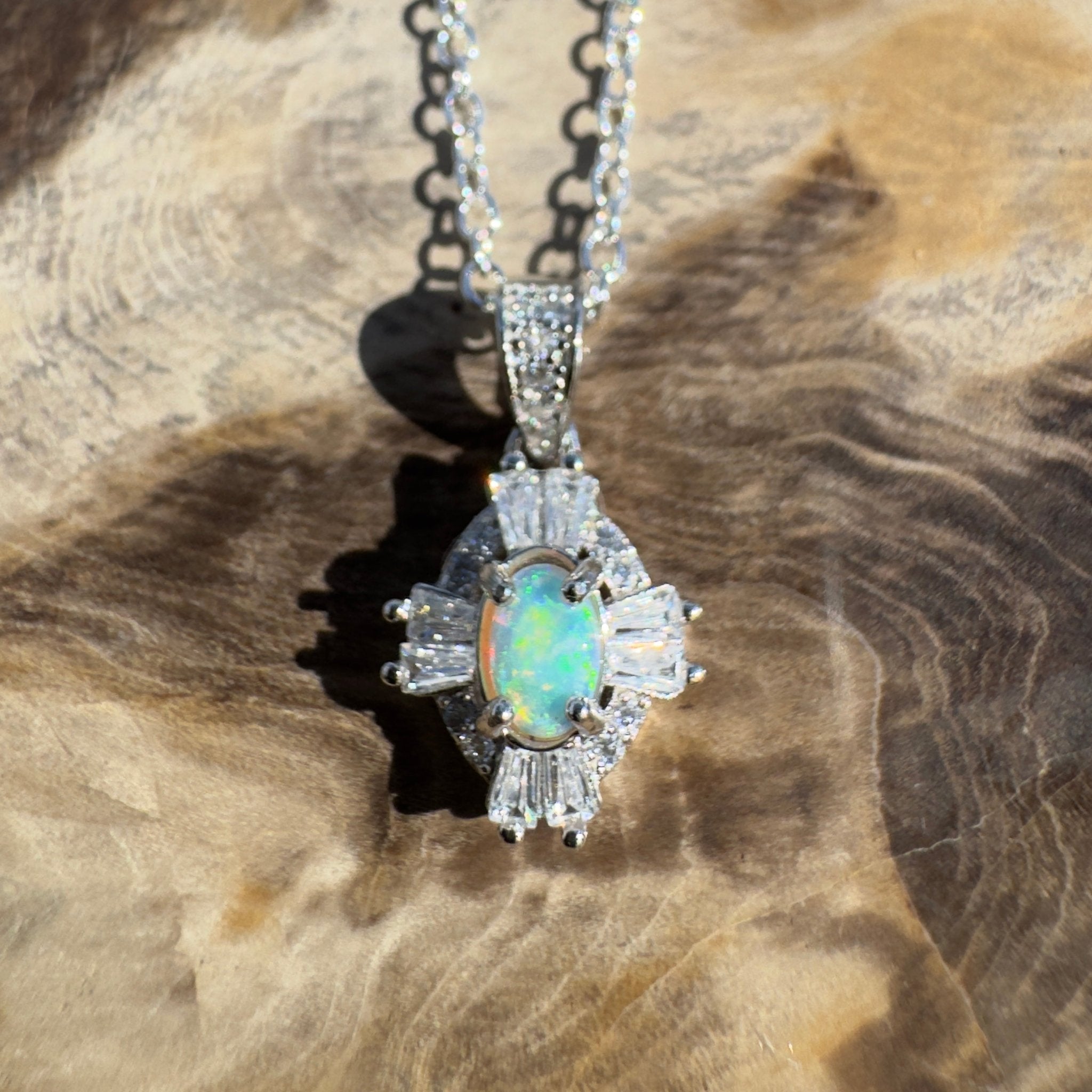0.2ct Lightning Ridge Opal Pendant Necklace ~ 'Barron Drift' | 925 Sterling Silver | Solid Australian Opal