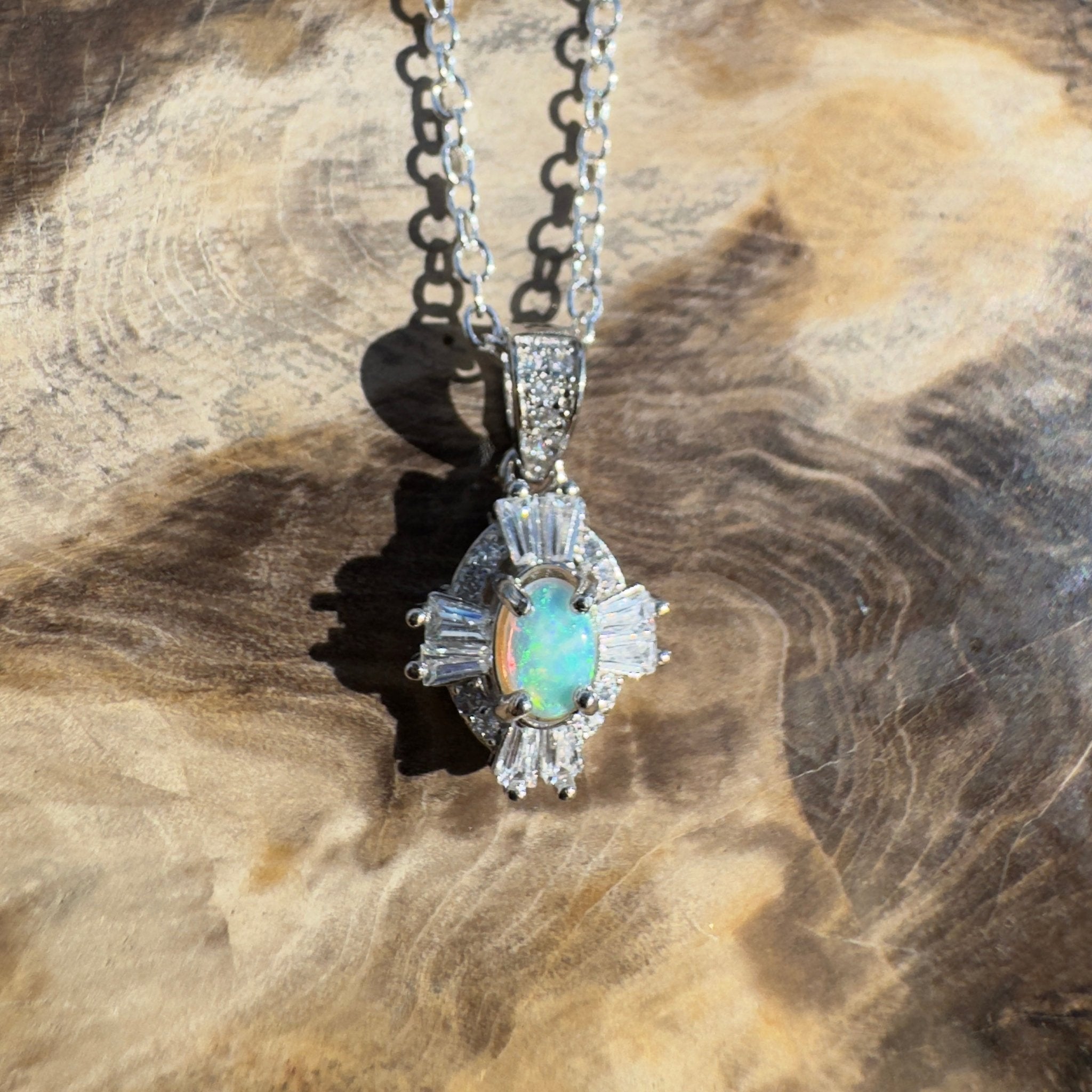 0.2ct Lightning Ridge Opal Pendant Necklace ~ 'Barron Drift' | 925 Sterling Silver | Solid Australian Opal
