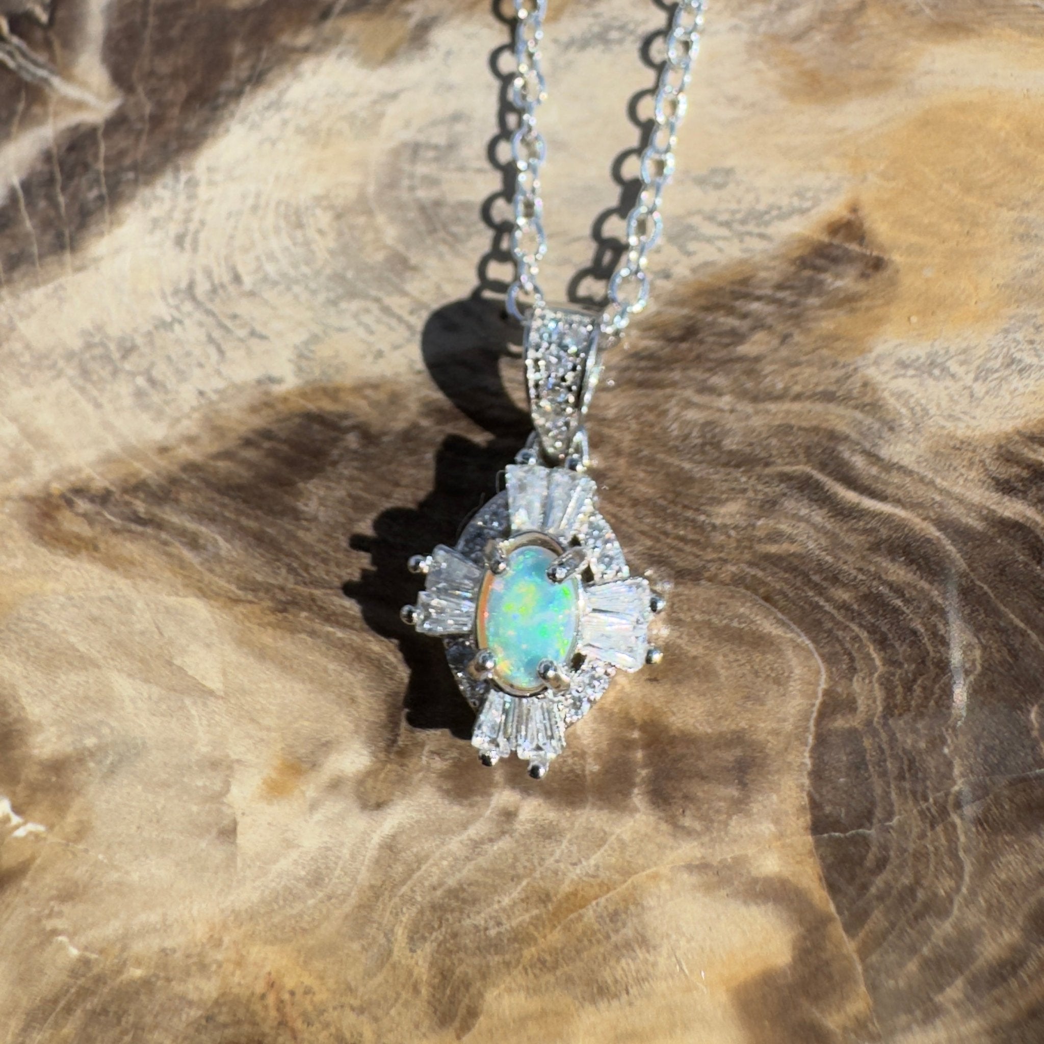 0.2ct Lightning Ridge Opal Pendant Necklace ~ 'Barron Drift' | 925 Sterling Silver | Solid Australian Opal