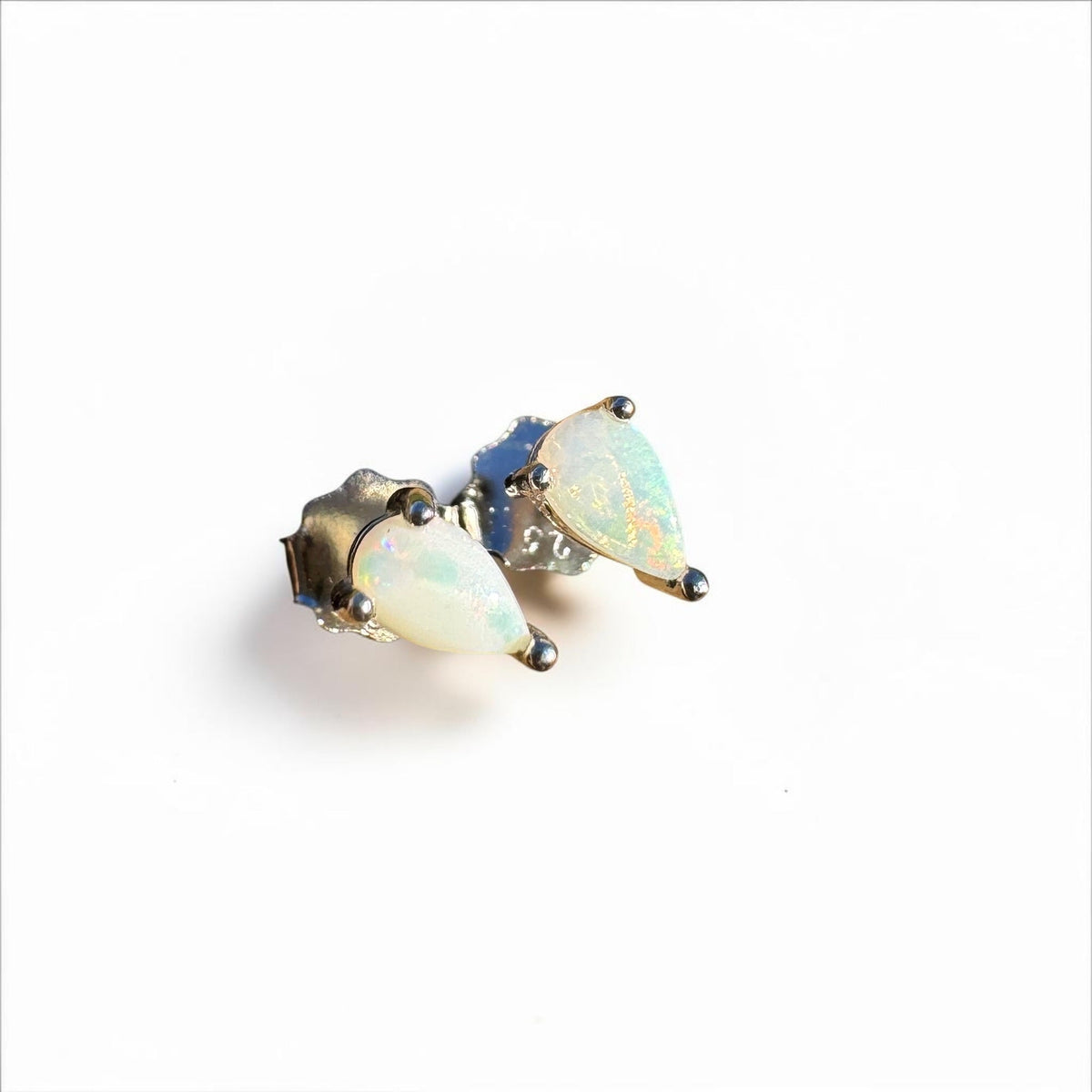 0.3ct Coober Pedy Opal Earrings ~ 'Binalong Glimmer' | 925 Sterling Silver | Solid Australian Opal