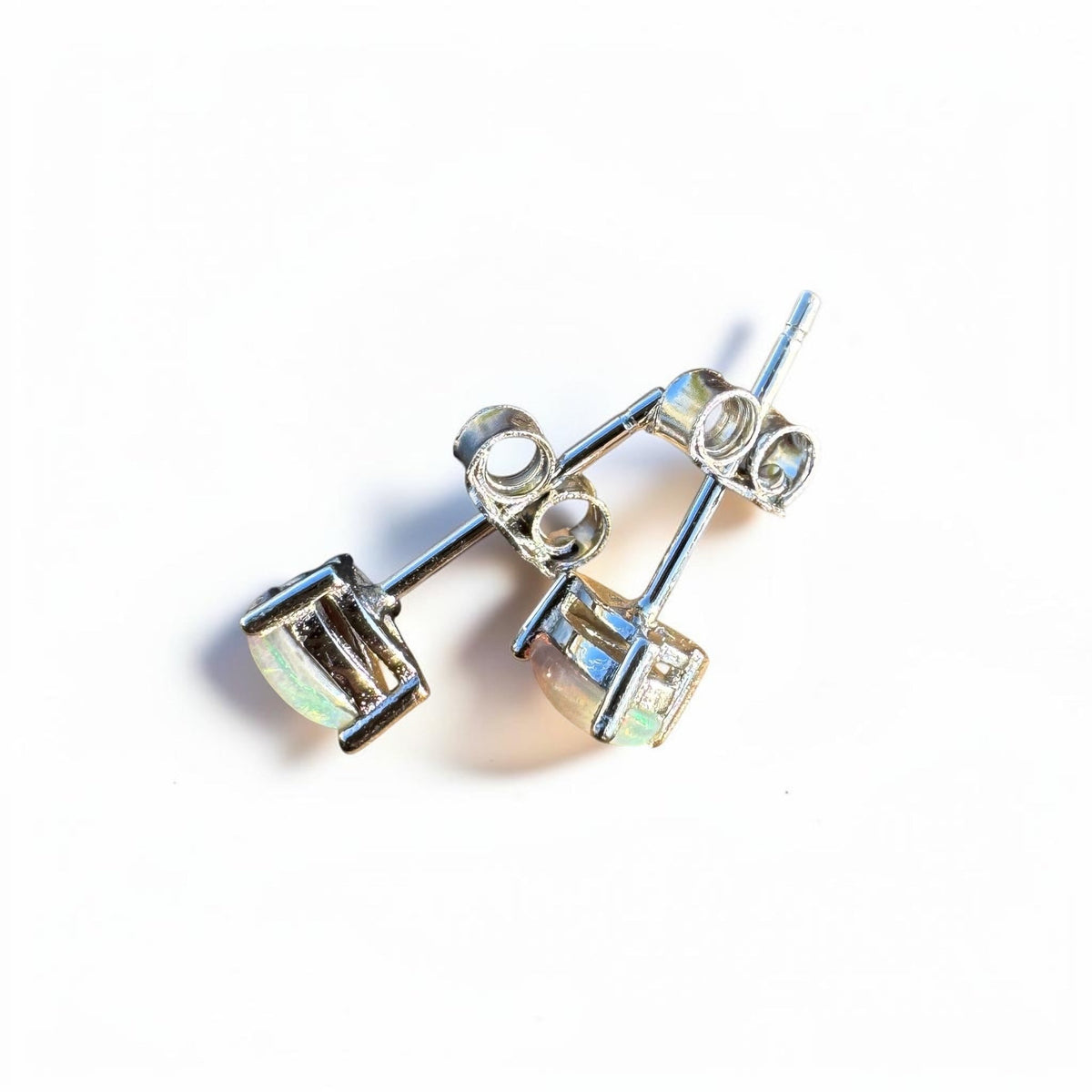 0.3ct Coober Pedy Opal Earrings ~ 'Wineglass Shimmer' | 925 Sterling Silver | Solid Australian Opal
