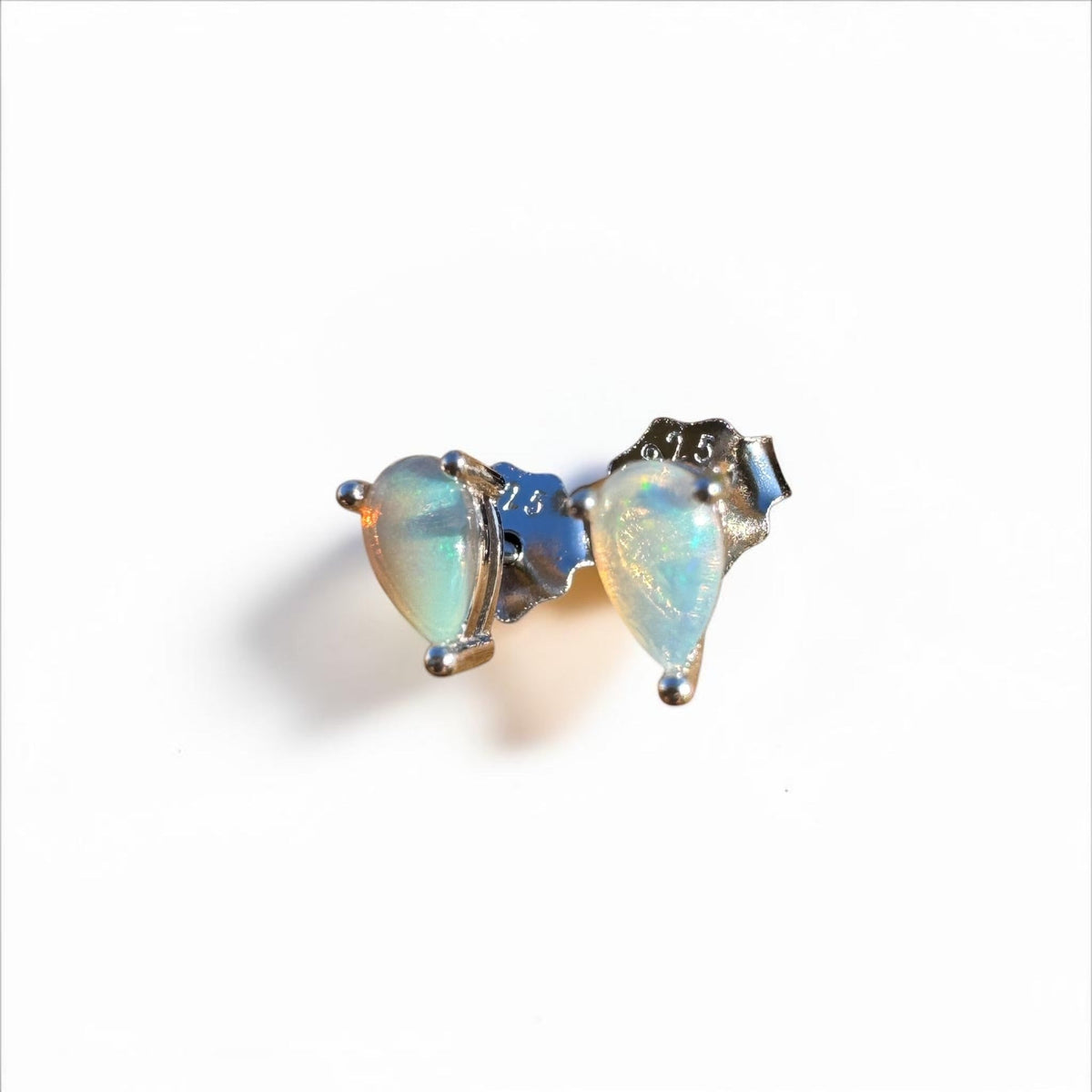 0.3ct Coober Pedy Opal Earrings ~ 'Wineglass Shimmer' | 925 Sterling Silver | Solid Australian Opal