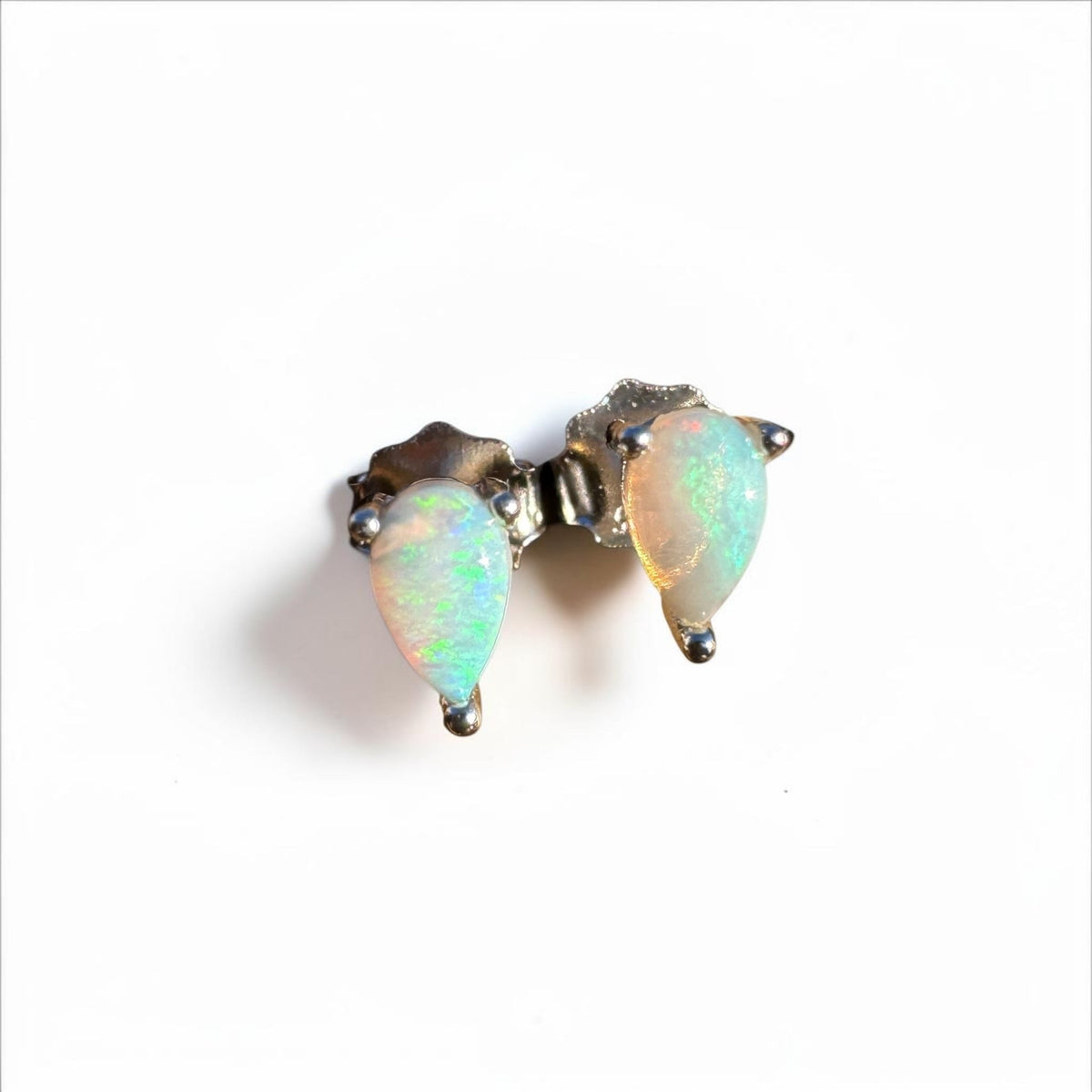 0.3ct Coober Pedy Opal Earrings ~ 'Wineglass Shimmer' | 925 Sterling Silver | Solid Australian Opal