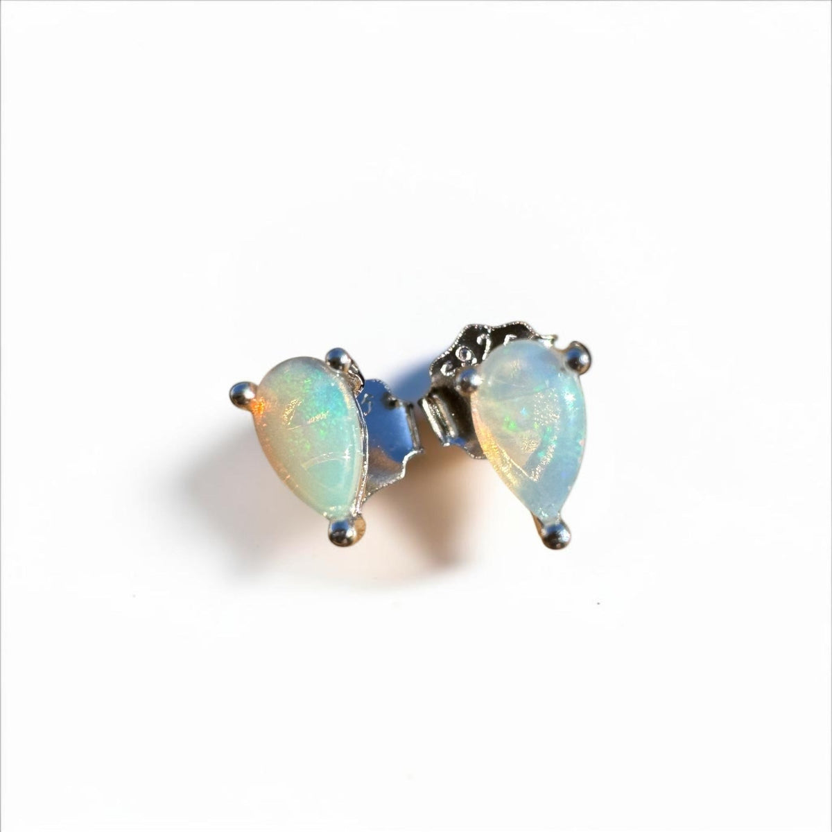 0.3ct Coober Pedy Opal Earrings ~ 'Wineglass Shimmer' | 925 Sterling Silver | Solid Australian Opal