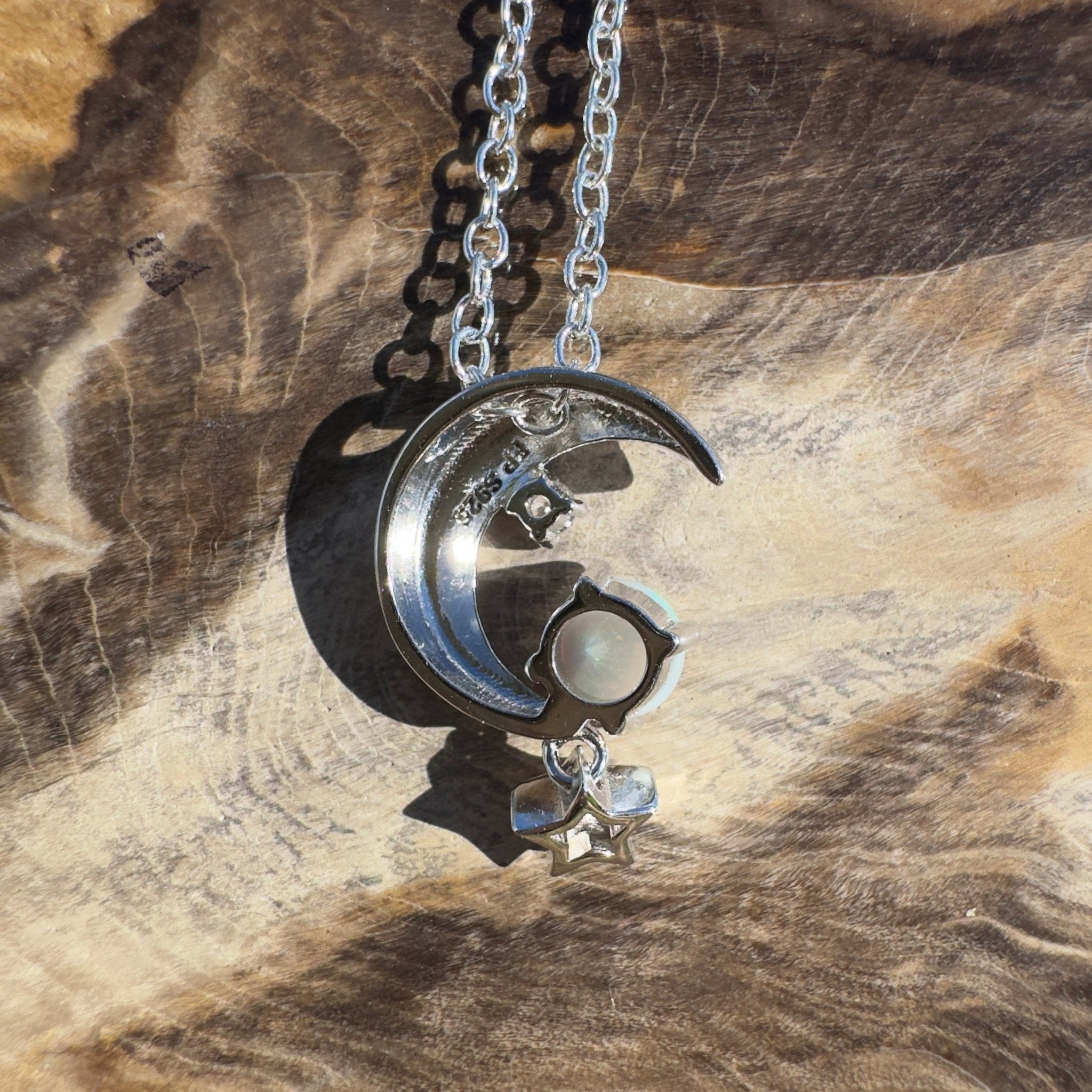 0.3ct Lightning Ridge Opal Pendant Necklace ~ 'Birdsville Night Flare' | 925 Sterling Silver | Solid Australian Opal