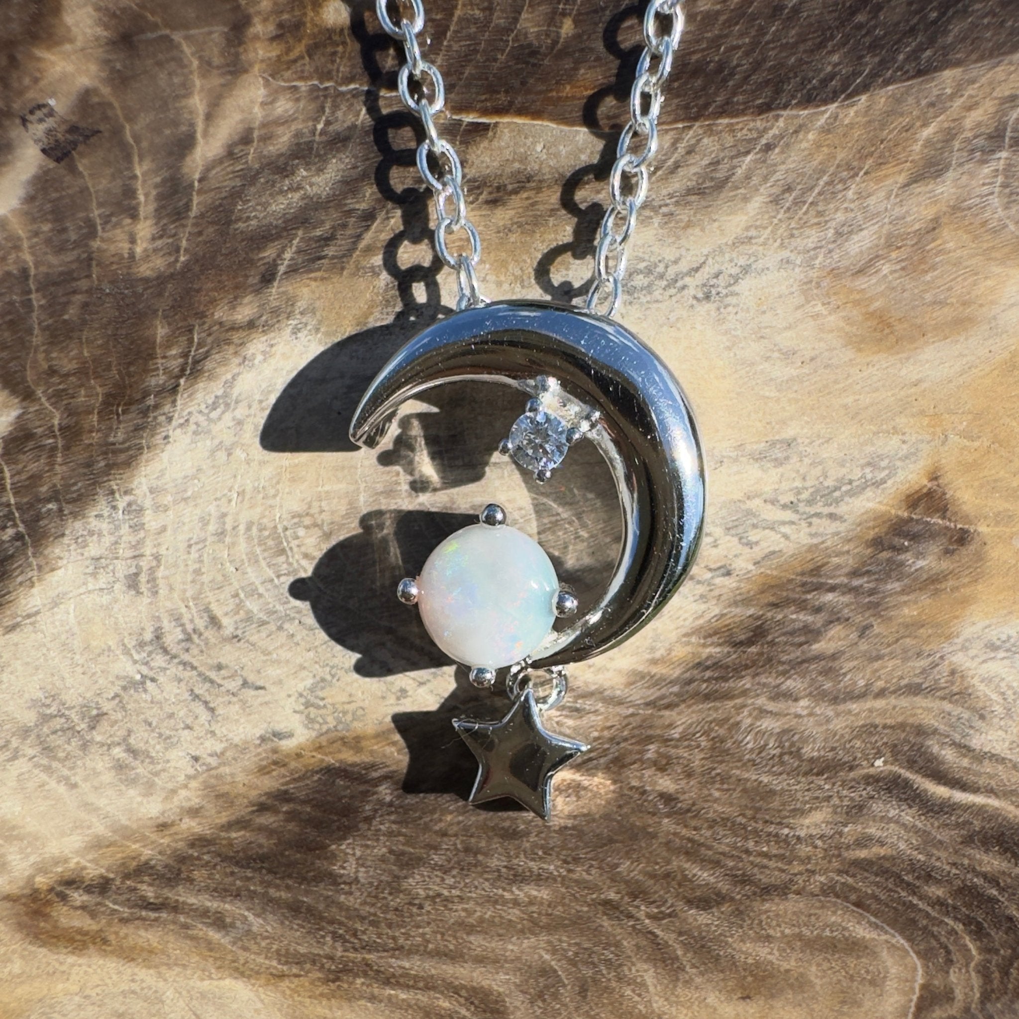 0.3ct Lightning Ridge Opal Pendant Necklace ~ 'Birdsville Night Flare' | 925 Sterling Silver | Solid Australian Opal