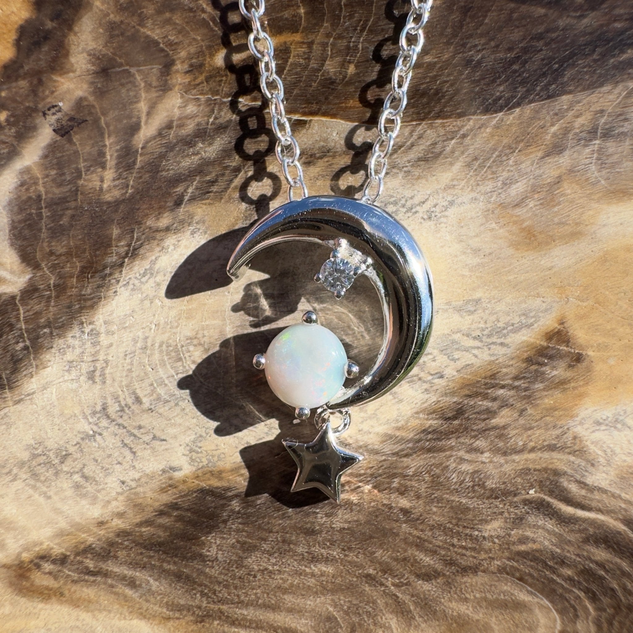 0.3ct Lightning Ridge Opal Pendant Necklace ~ 'Birdsville Night Flare' | 925 Sterling Silver | Solid Australian Opal