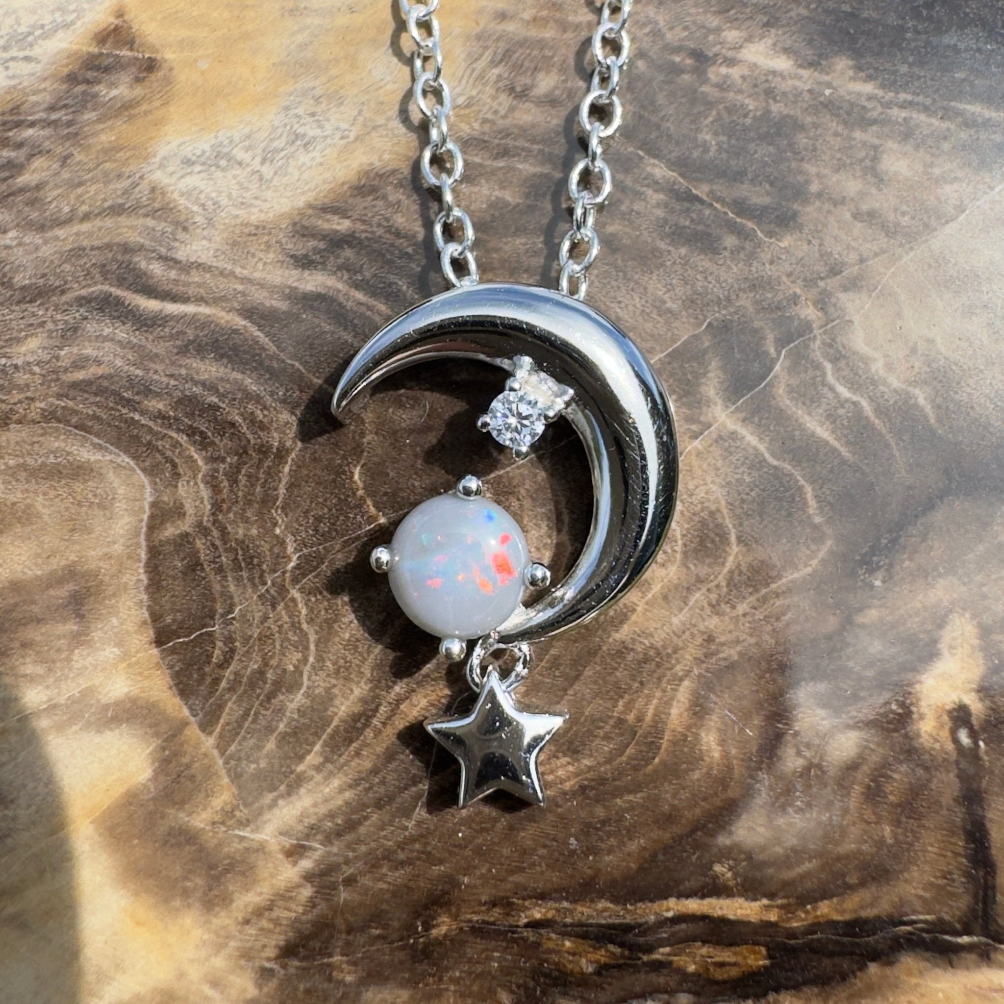 0.3ct Lightning Ridge Opal Pendant Necklace ~ 'Mount Remarkable Char' | 925 Sterling Silver | Solid Australian Opal