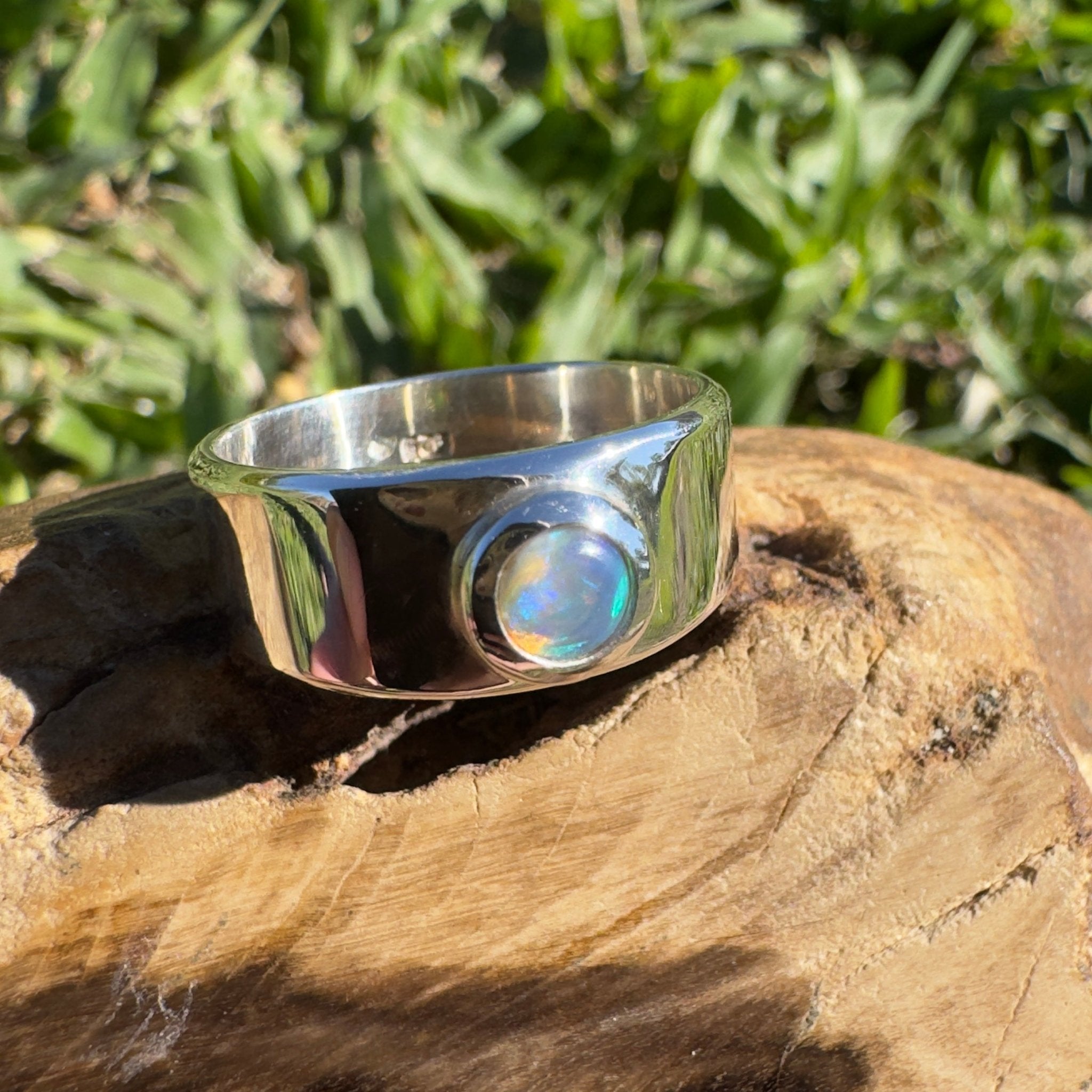 0.3ct Lightning Ridge Opal Ring ~ 'Jervis Deep' | 925 Sterling Silver | Solid Australian Opal