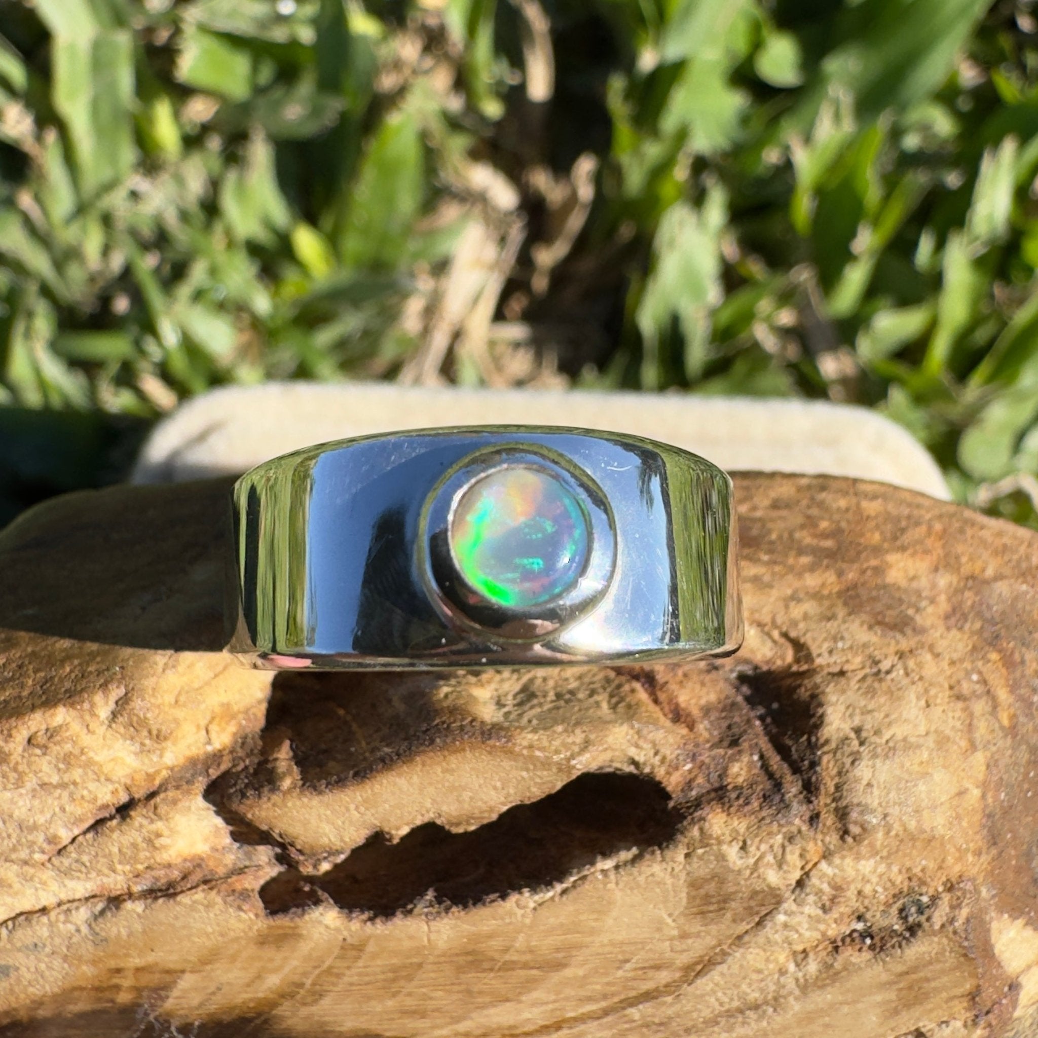 0.3ct Lightning Ridge Opal Ring ~ 'Jervis Deep' | 925 Sterling Silver | Solid Australian Opal