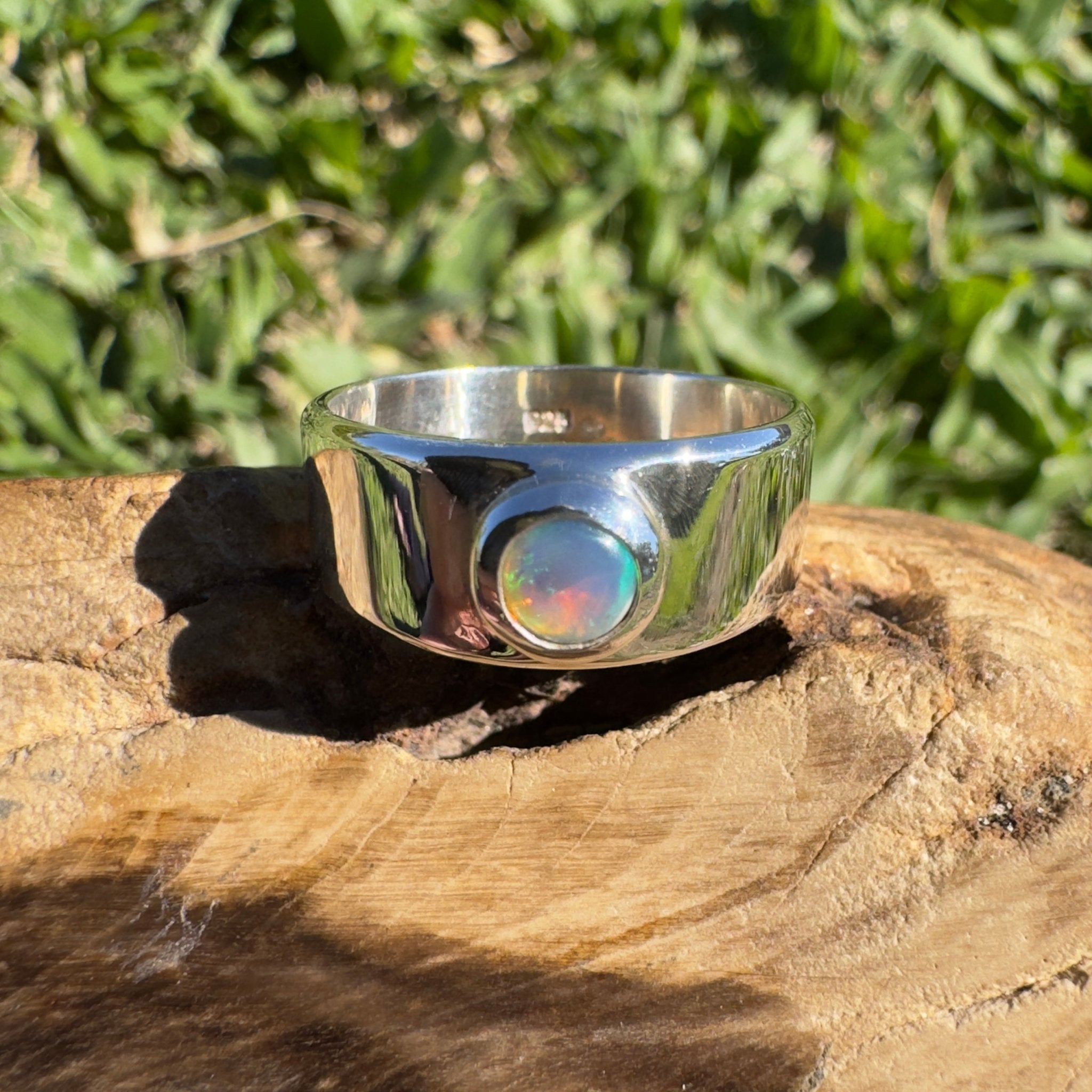 0.3ct Lightning Ridge Opal Ring ~ 'Jervis Deep' | 925 Sterling Silver | Solid Australian Opal
