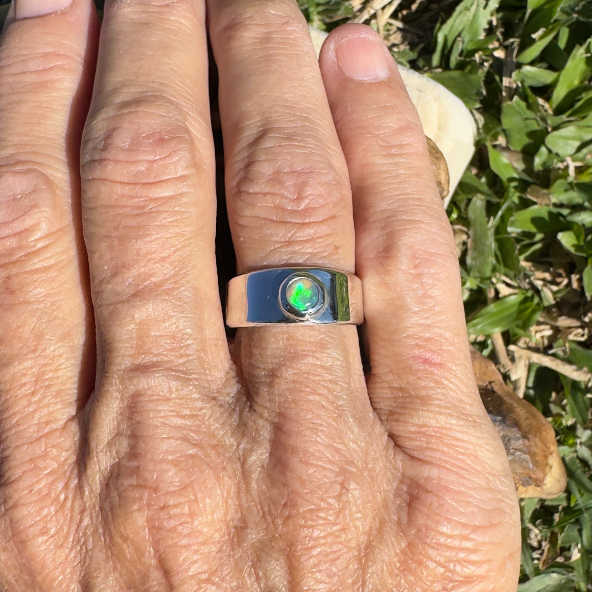 0.3ct Lightning Ridge Opal Ring ~ 'Jervis Deep' | 925 Sterling Silver | Solid Australian Opal