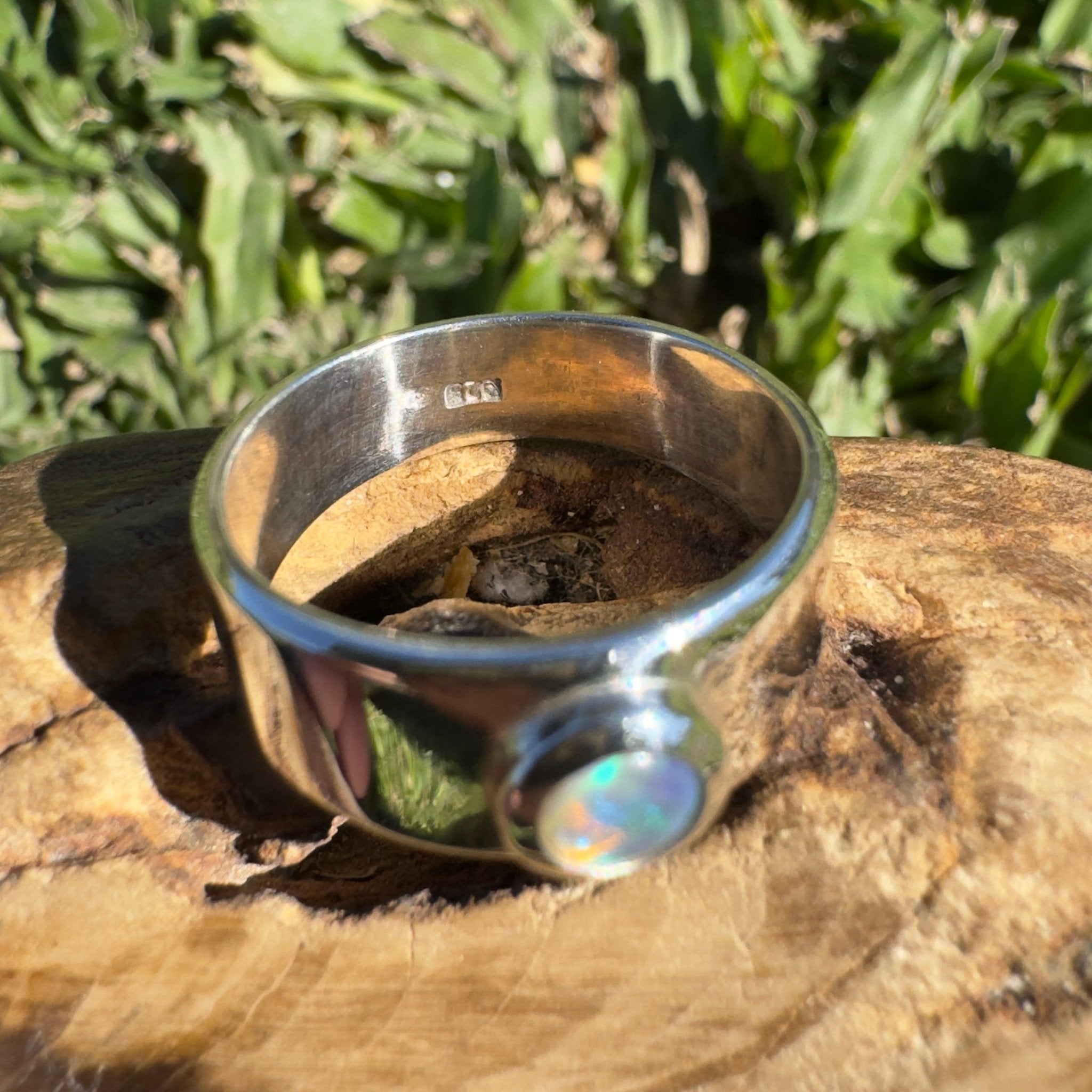 0.3ct Lightning Ridge Opal Ring ~ 'Jervis Deep' | 925 Sterling Silver | Solid Australian Opal