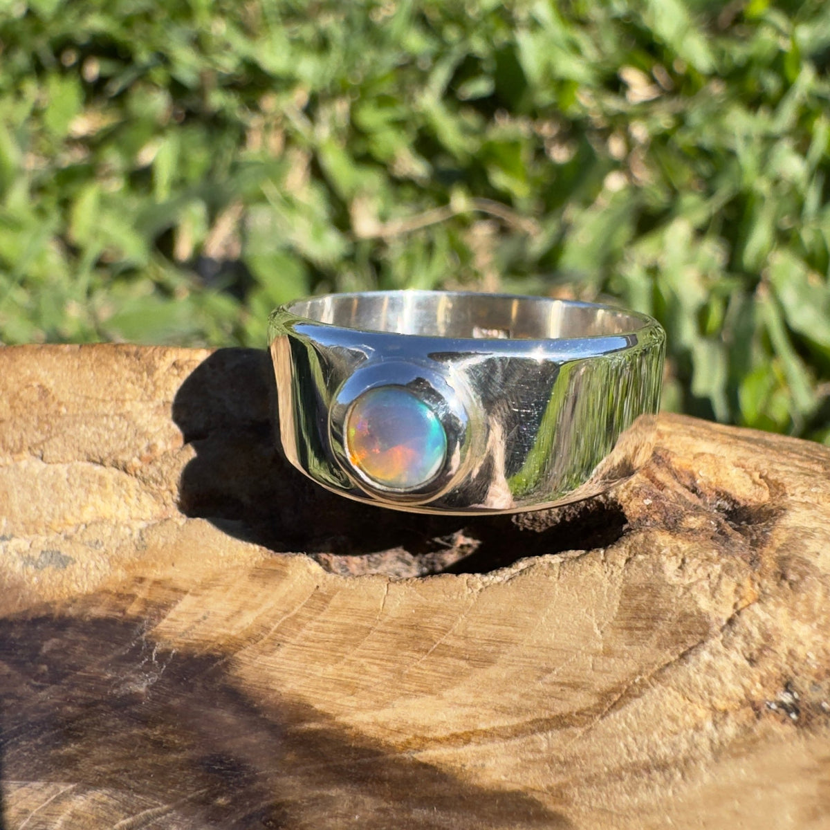 0.3ct Lightning Ridge Opal Ring ~ 'Jervis Deep' | 925 Sterling Silver | Solid Australian Opal
