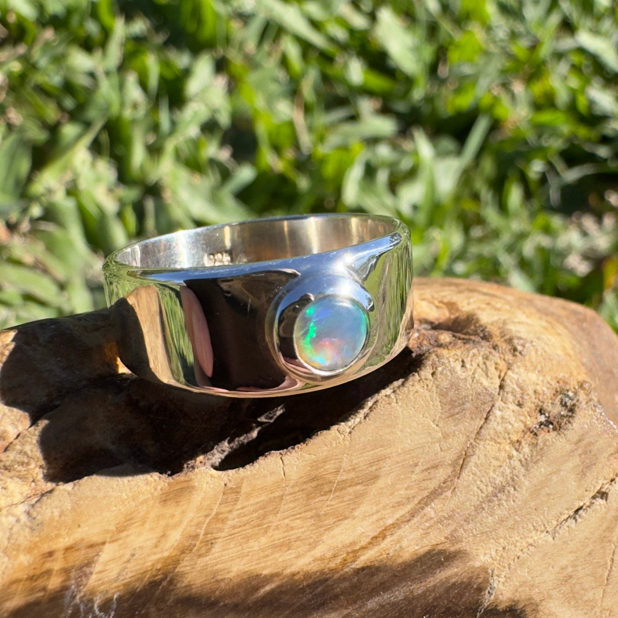 0.3ct Lightning Ridge Opal Ring ~ 'Jervis Deep' | 925 Sterling Silver | Solid Australian Opal