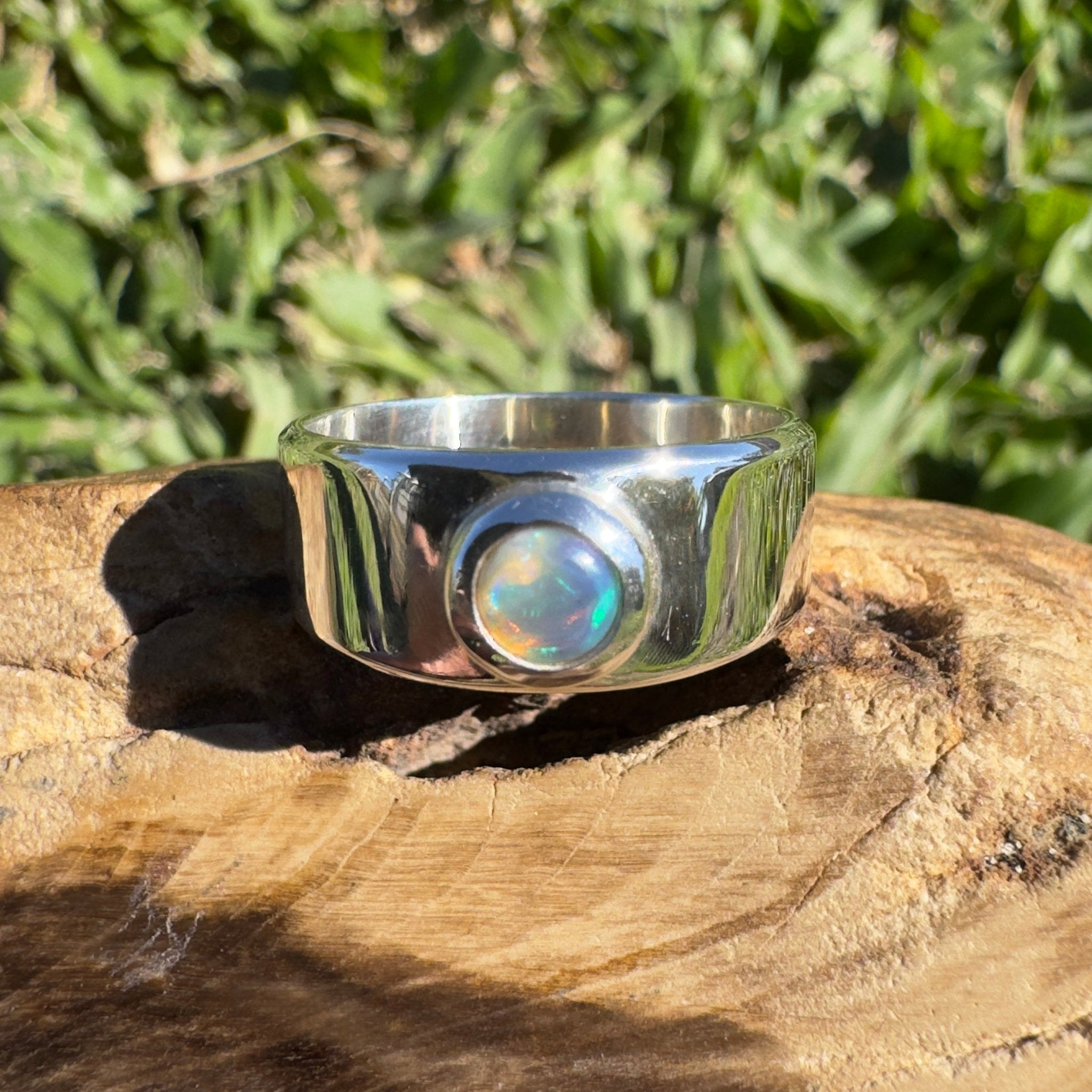 0.3ct Lightning Ridge Opal Ring ~ 'Jervis Deep' | 925 Sterling Silver | Solid Australian Opal