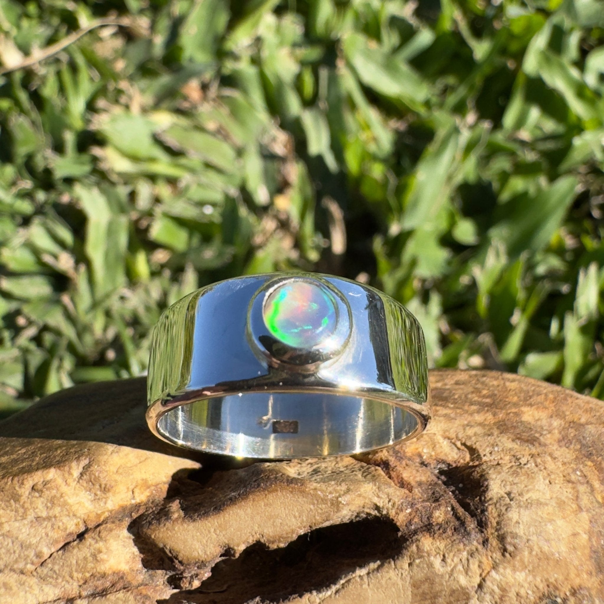 0.3ct Lightning Ridge Opal Ring ~ 'Jervis Deep' | 925 Sterling Silver | Solid Australian Opal