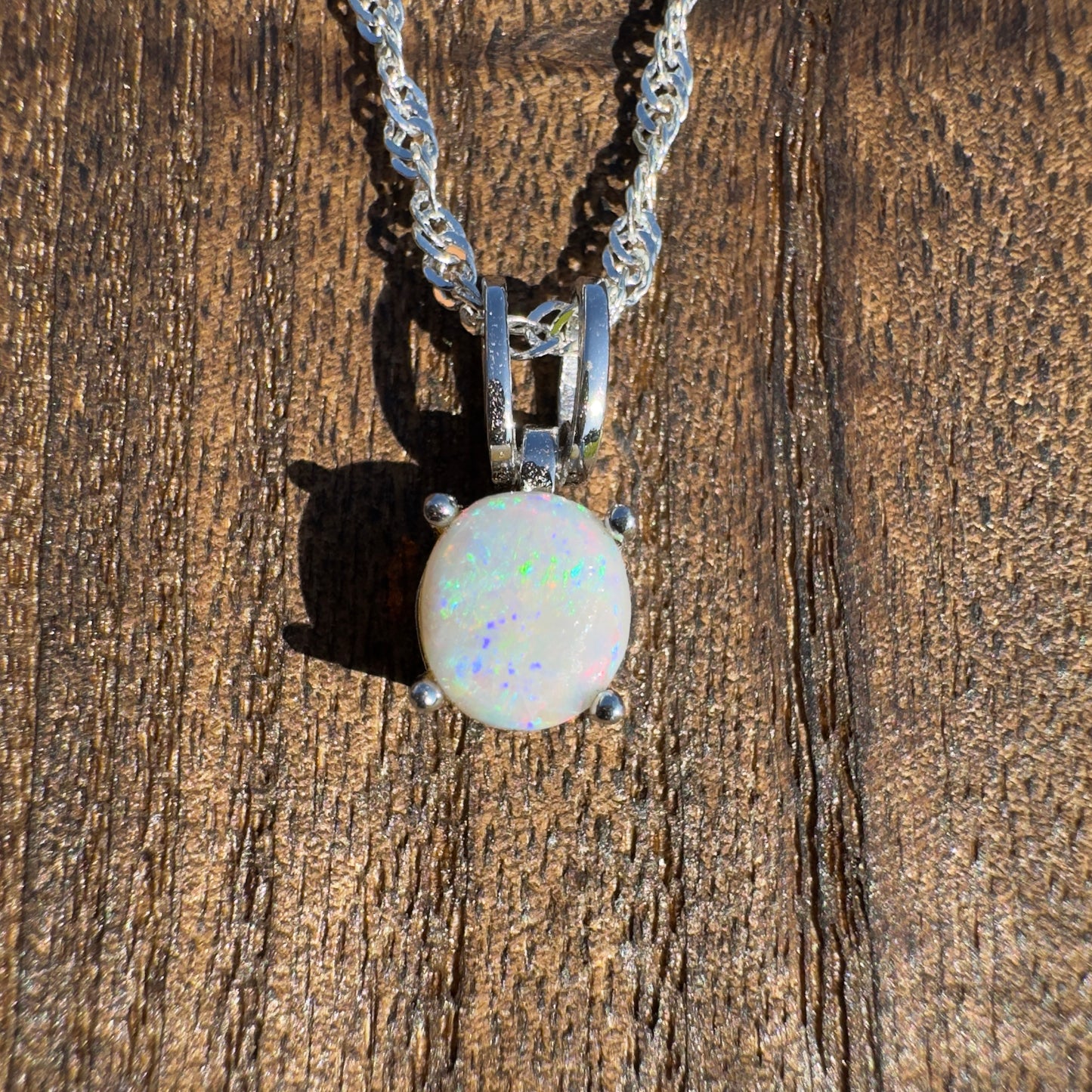 'Dreamtime Spirit' ~ Handcrafted 0.8ct Solid Lightning Ridge Opal Sterling Silver Pendant Necklace - Iona Opal Australia